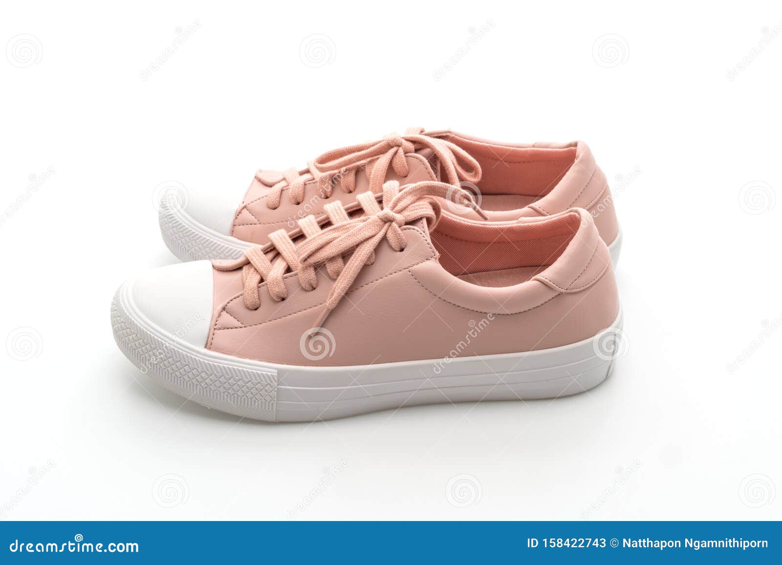 Pink Sneakers Shoes on White Background Stock Image - Image of modern ...