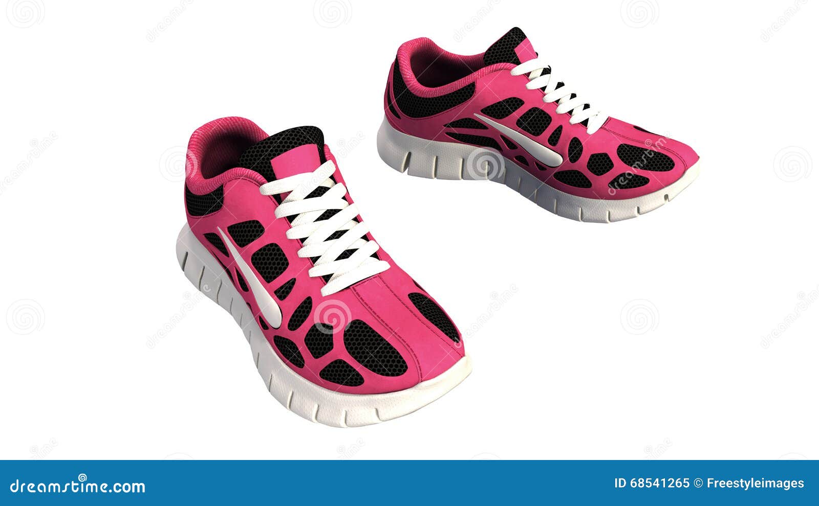 Pink Sneakers, Sports Running Shoes on White Stock Illustration ...