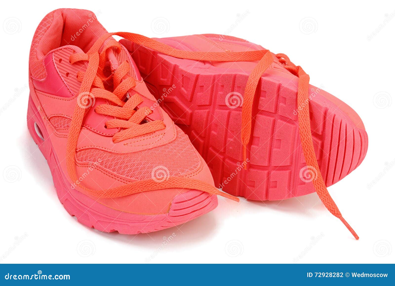 Pink Sneakers on White Background Stock Photo - Image of apparel ...