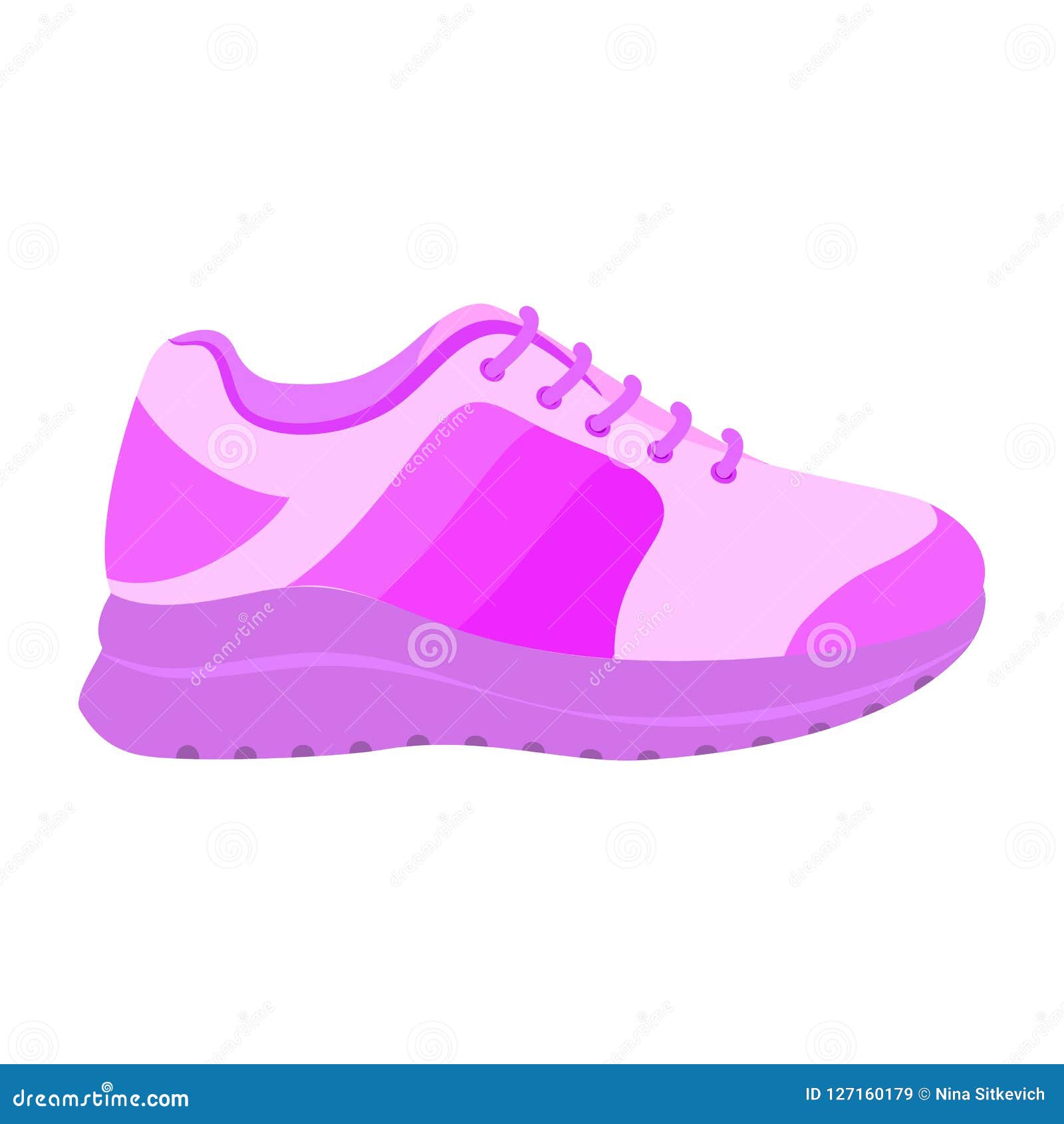Pink Sport Shoe Icon, Flat Style Stock Vector Illustration of infant