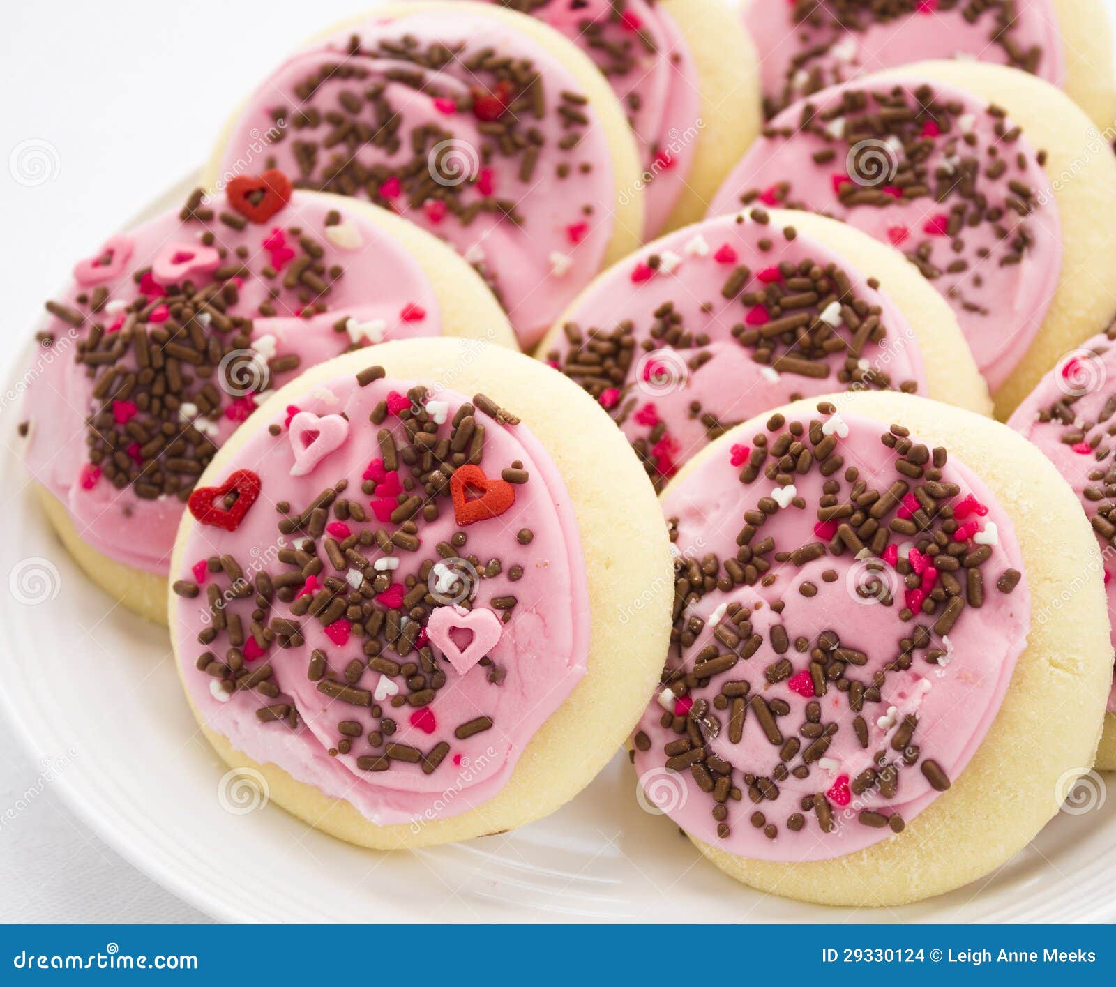 Pink Sprinkles Cookies stock photo. Image of frosting 29330124