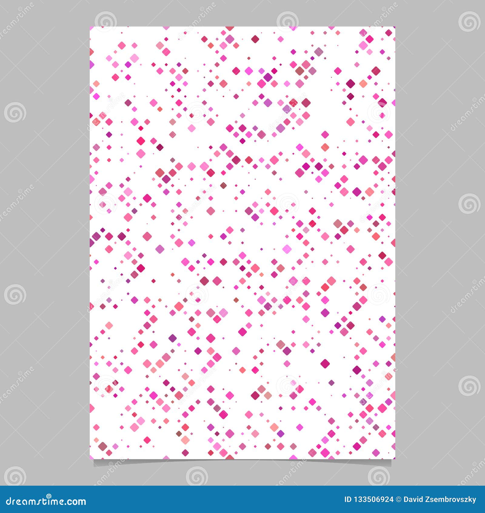 Pink Square Pattern Brochure Template - Vector Document Background ...