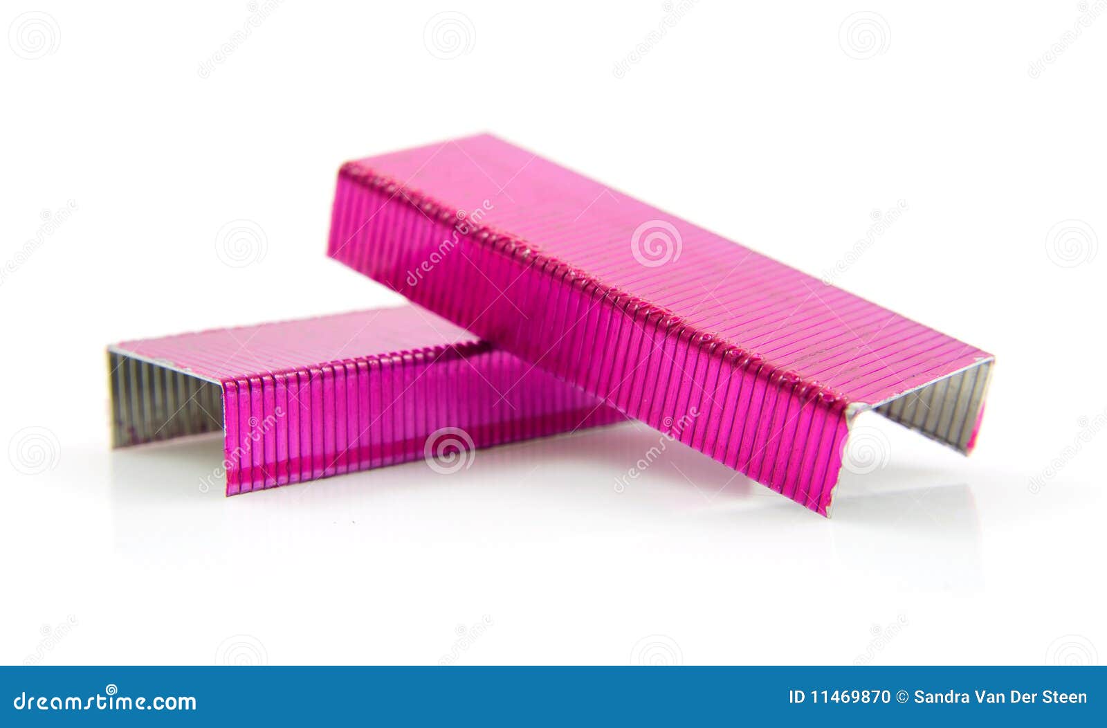 Pink staples stock photo. Image of business, purple, isolated 11469870