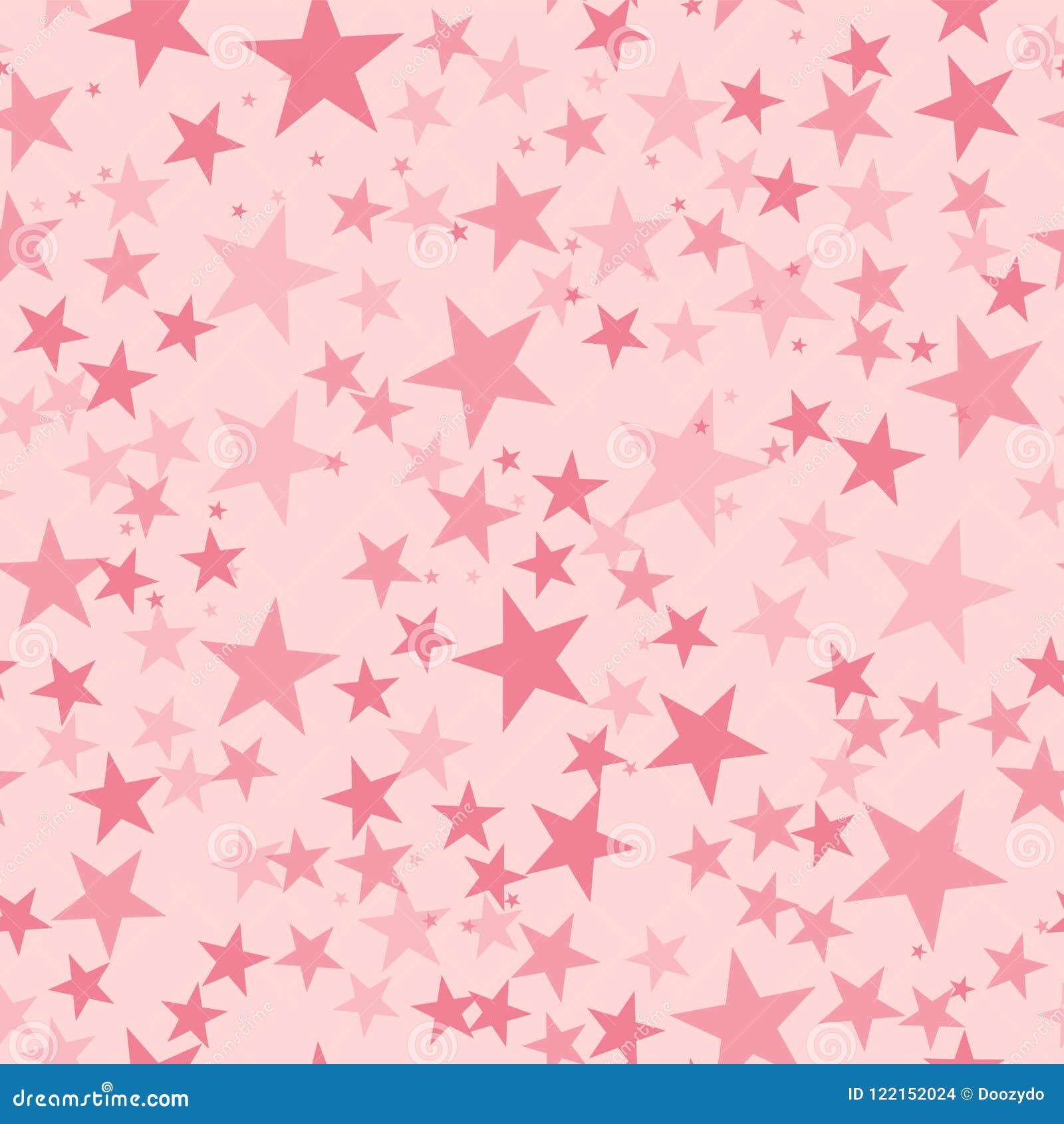 Pink Stars Pattern on Light Pink Background. Stock Vector