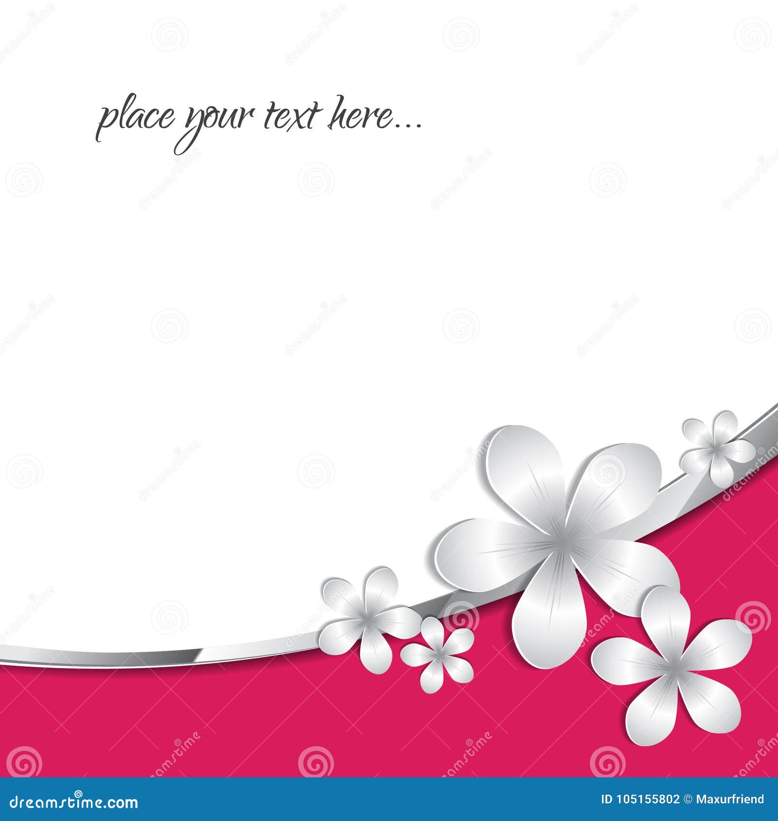 Pink Stock Vector Abstract 3d Paper Flower Pattern Background ...