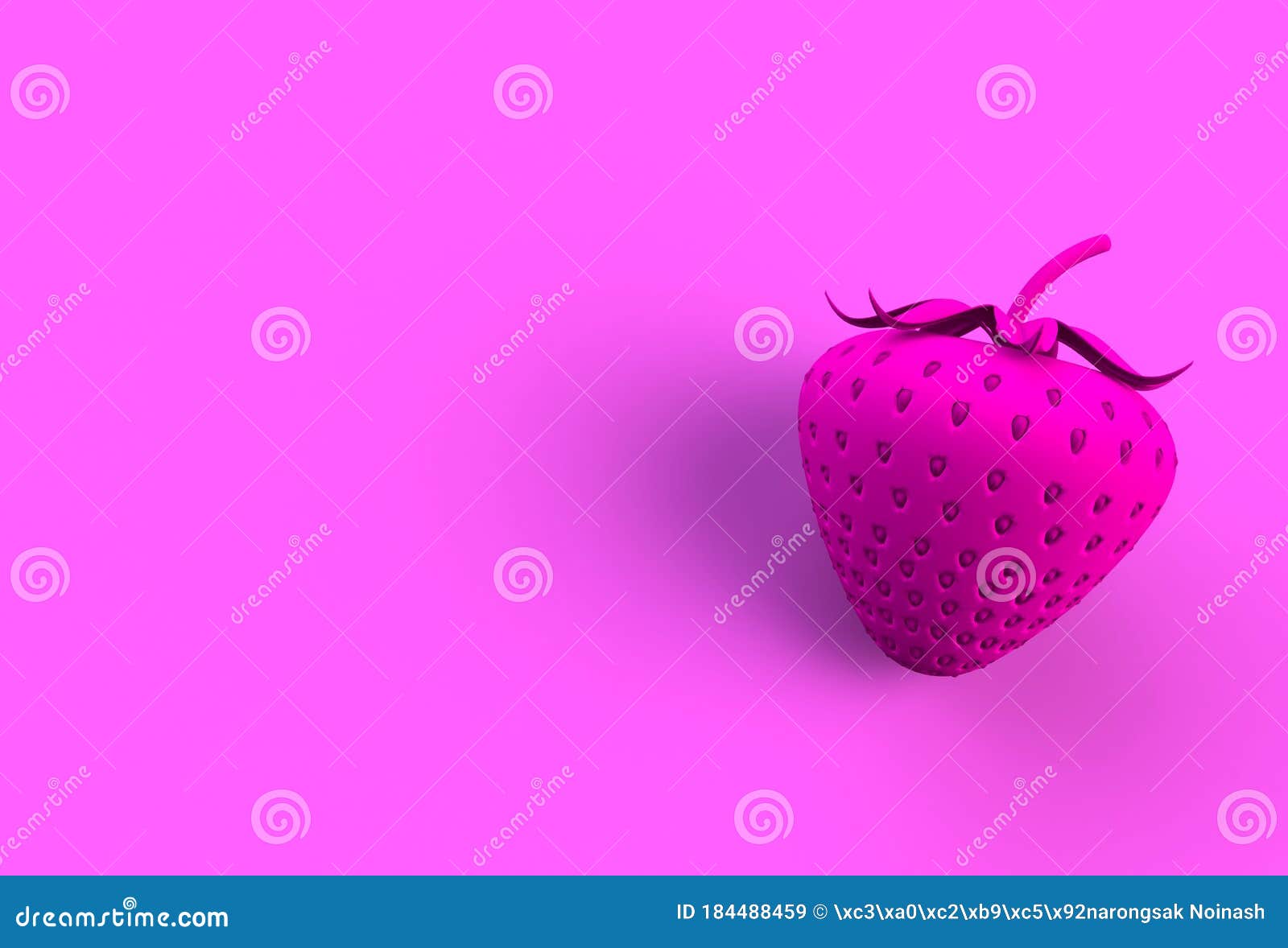 Pink Strawberry on Pink Background. Stock Illustration Illustration