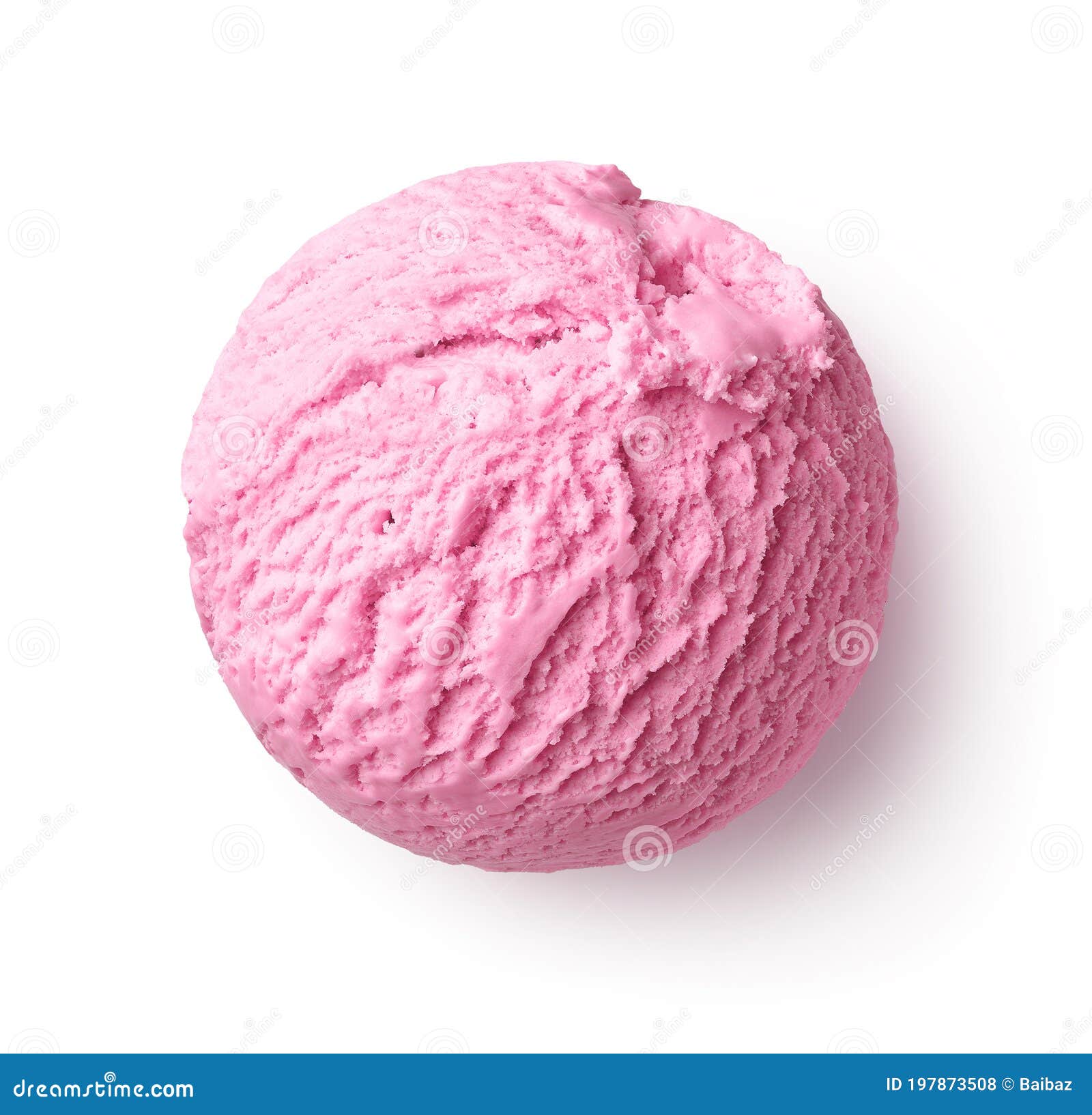 Pink Strawberry Ice Cream Scoop Stock Photo - Image of cream, food