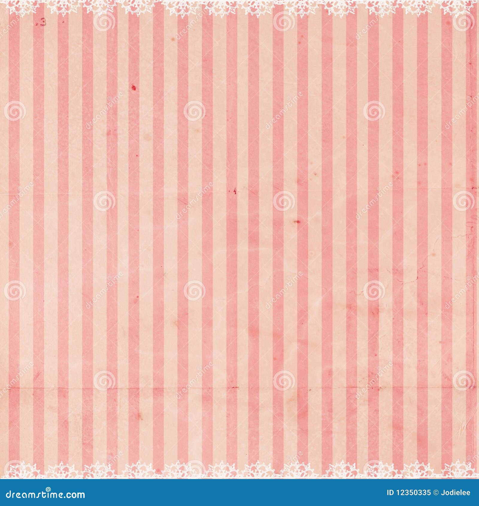 pink striped background with lace trim