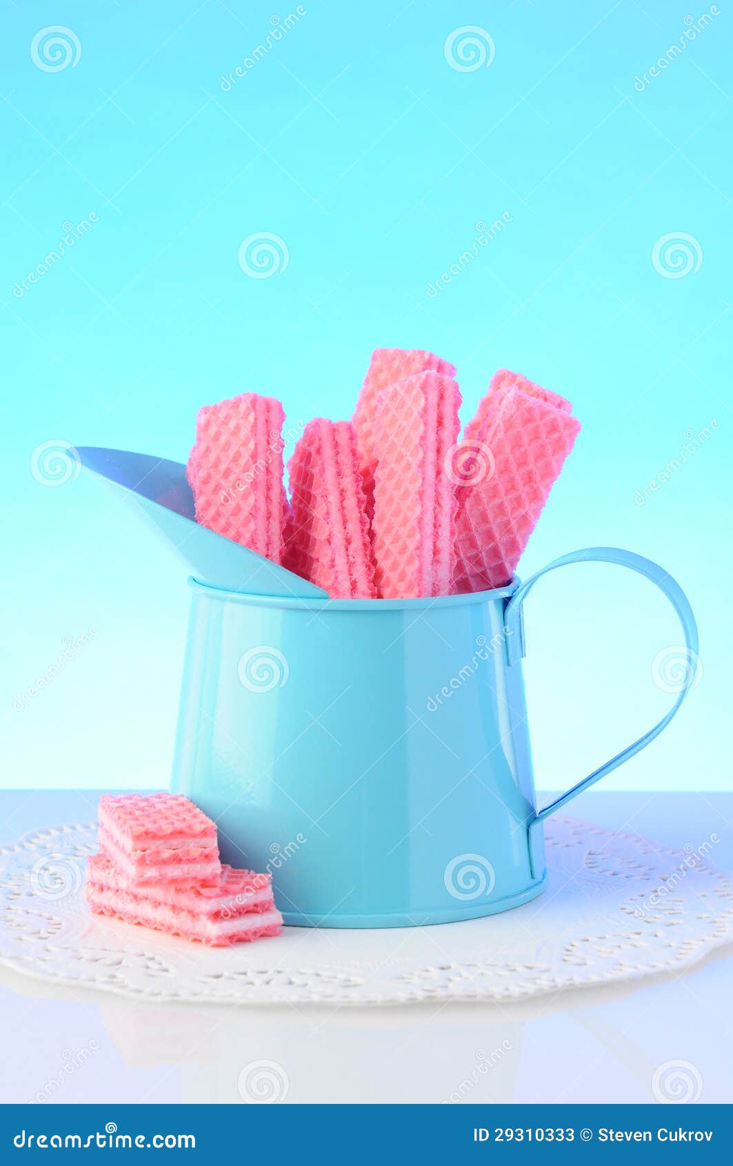 Pink Sugar Wafer Cookies stock image. Image of biscuit 29310333
