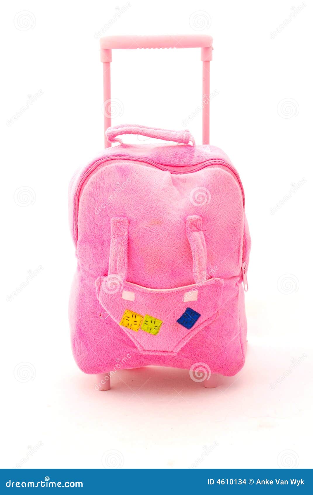 Pink suitcase stock photo. Image of fluffy, trolley, travel 4610134