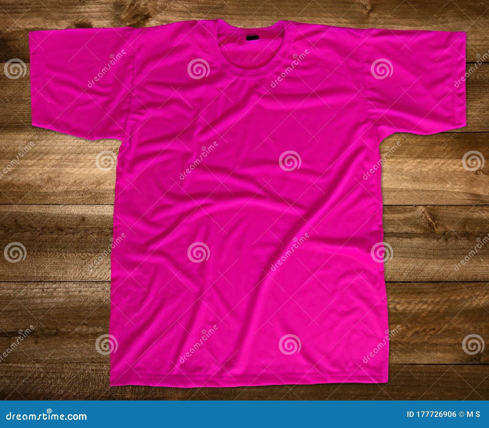 Download Pink T-shirt Mockup Front View Wooden Background Stock Photo - Image of wooden, front: 177726906