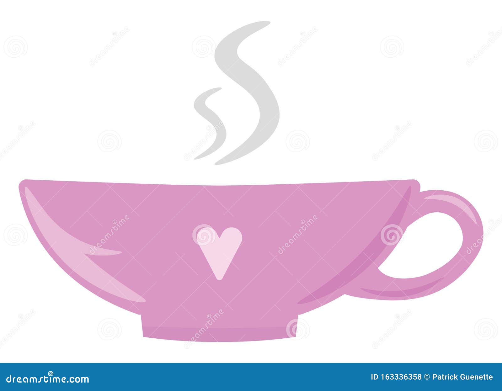 Pink Tea Cup, Illustration, Vector Stock Illustration Illustration of