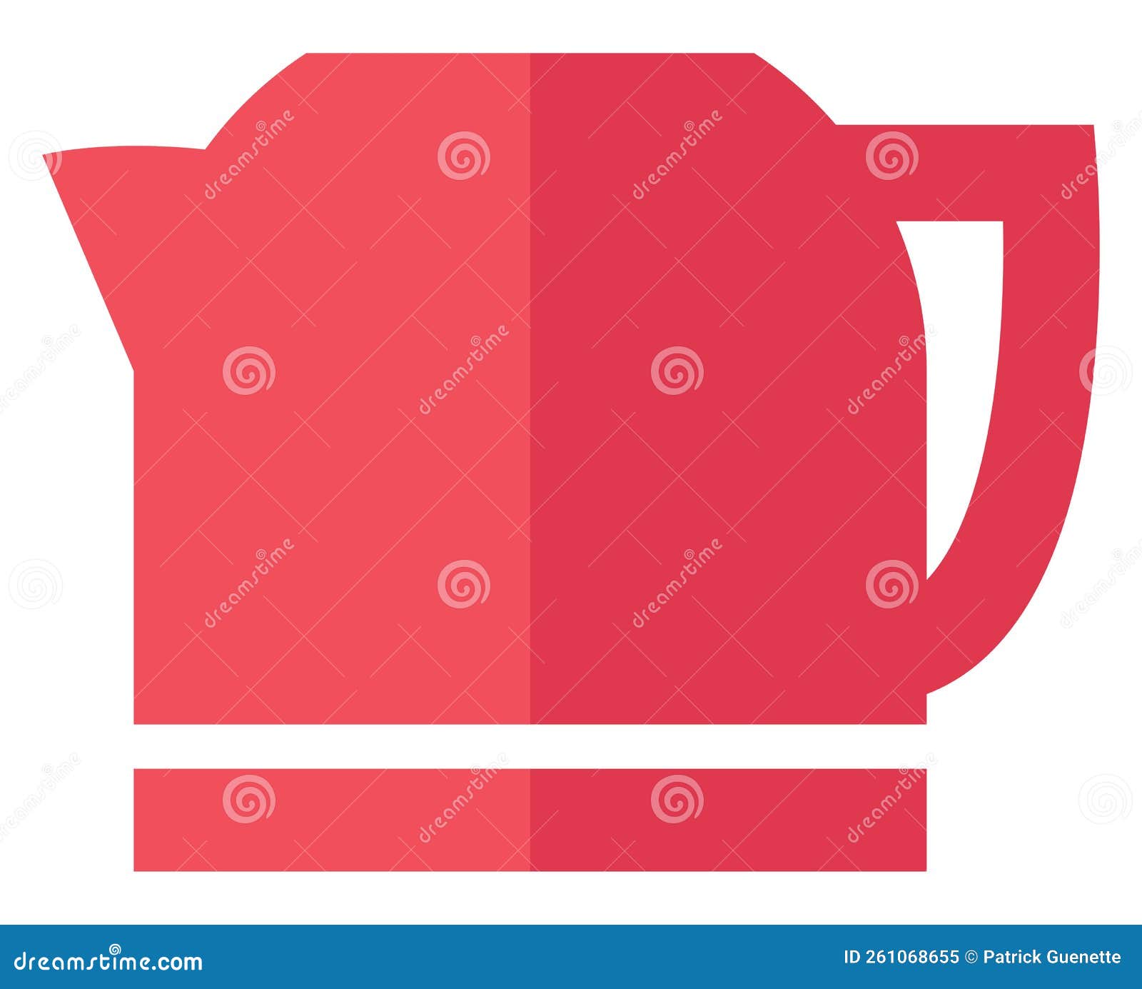 Pink teapot, icon stock vector. Illustration of object 261068655