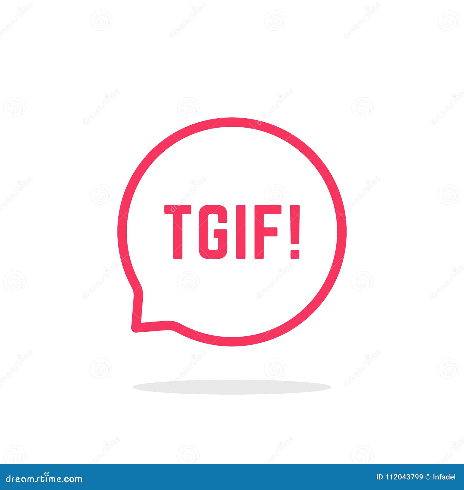 pink thin line tgif logo like speech bubble