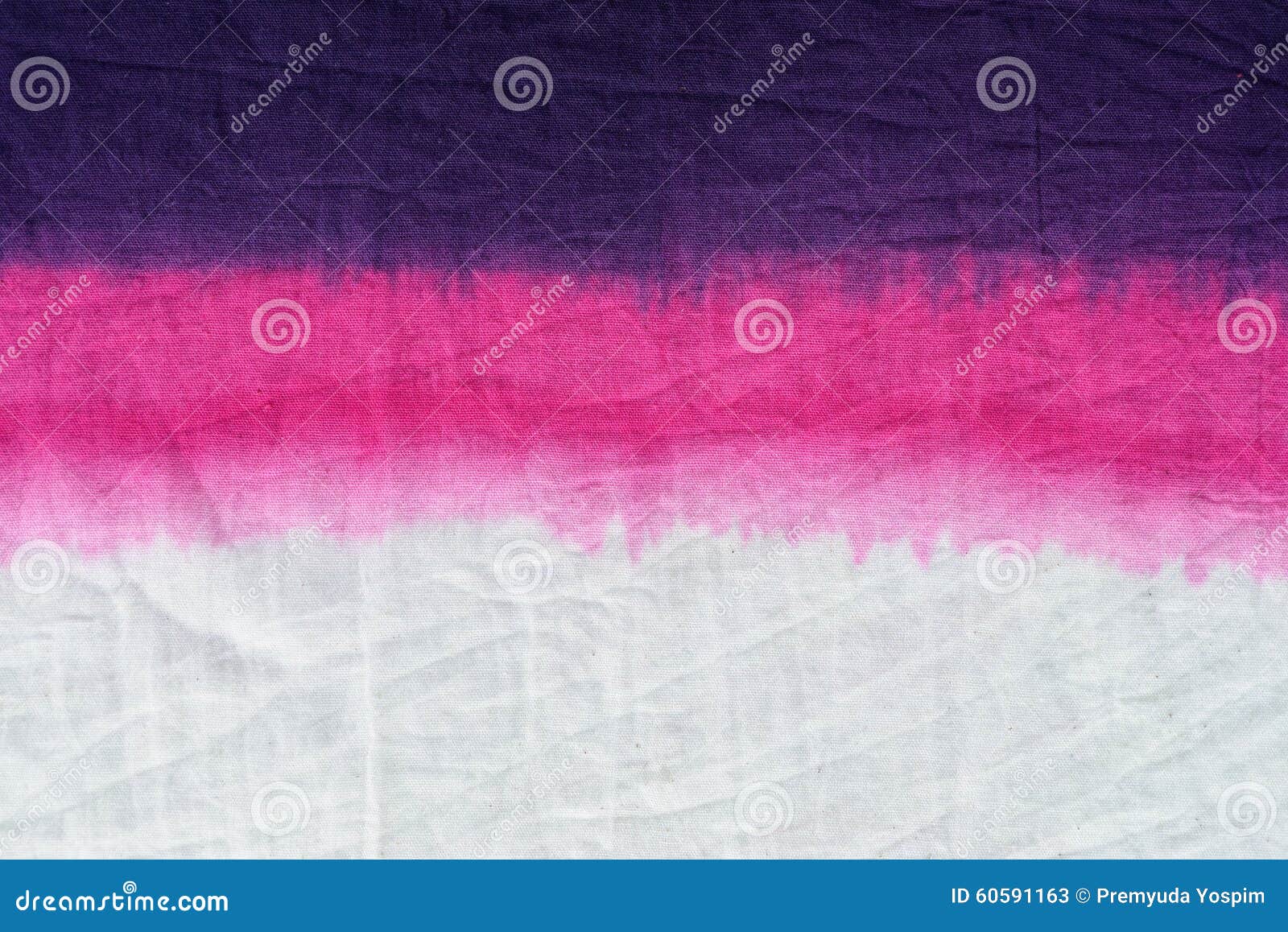 Pink Tone Tie Dye Pattern Dip Dyed Technique on Cotton Fabric