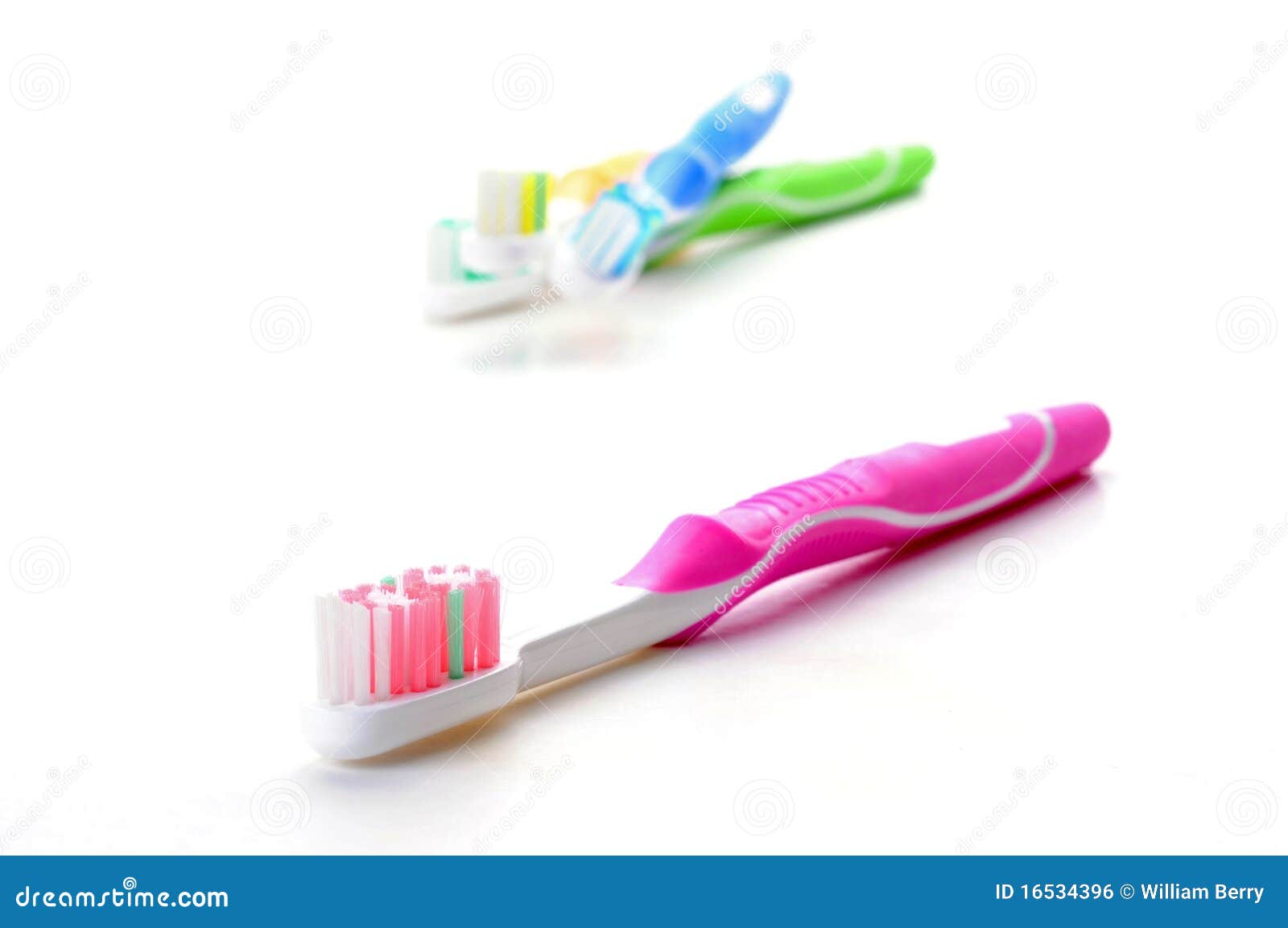 Pink Toothbrush stock photo. Image of hygiene, white 16534396