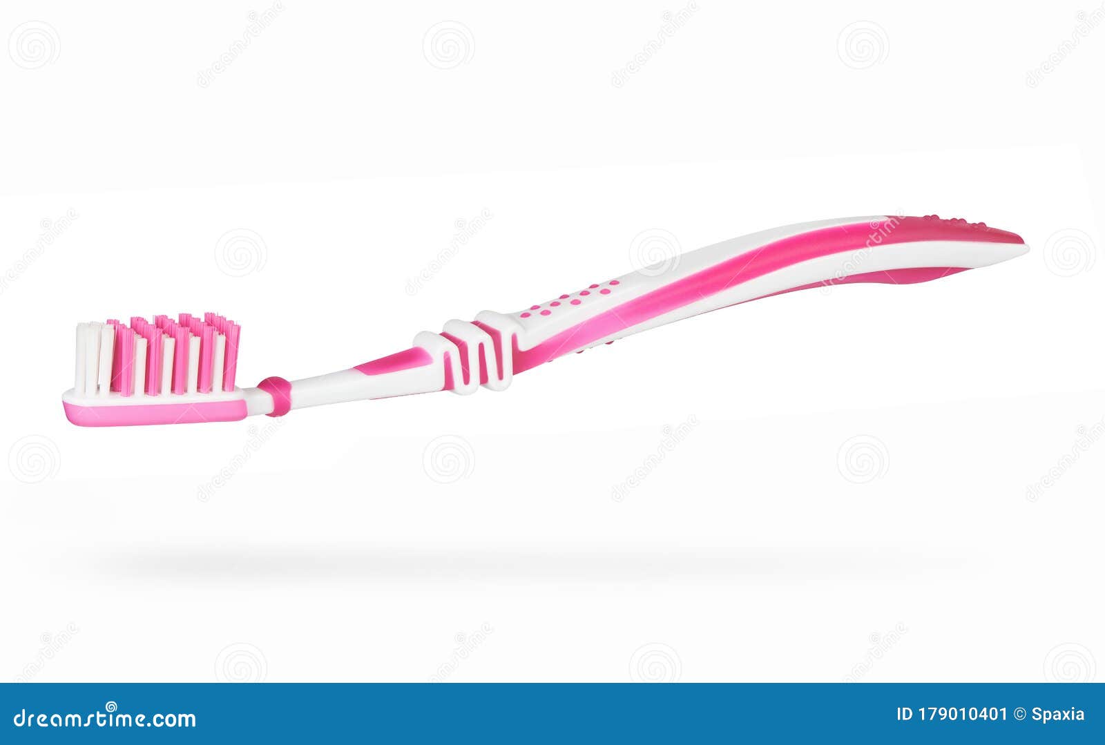 Pink Toothbrush Isolated on White Background with Clipping Path Stock