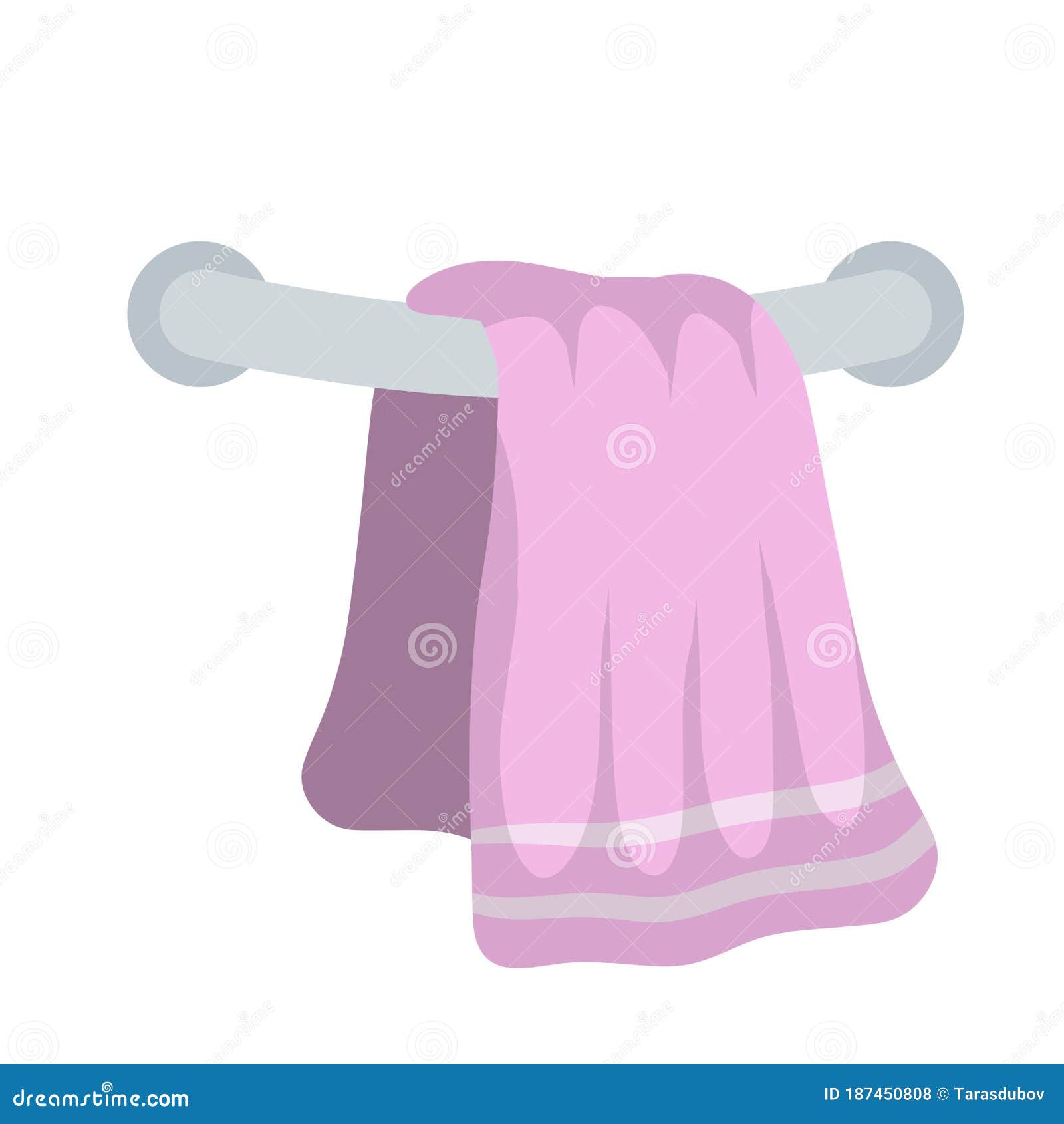 Pink Towel on Holder. Object on Wall Stock Vector - Illustration of cartoon,  hanger: 187450808
