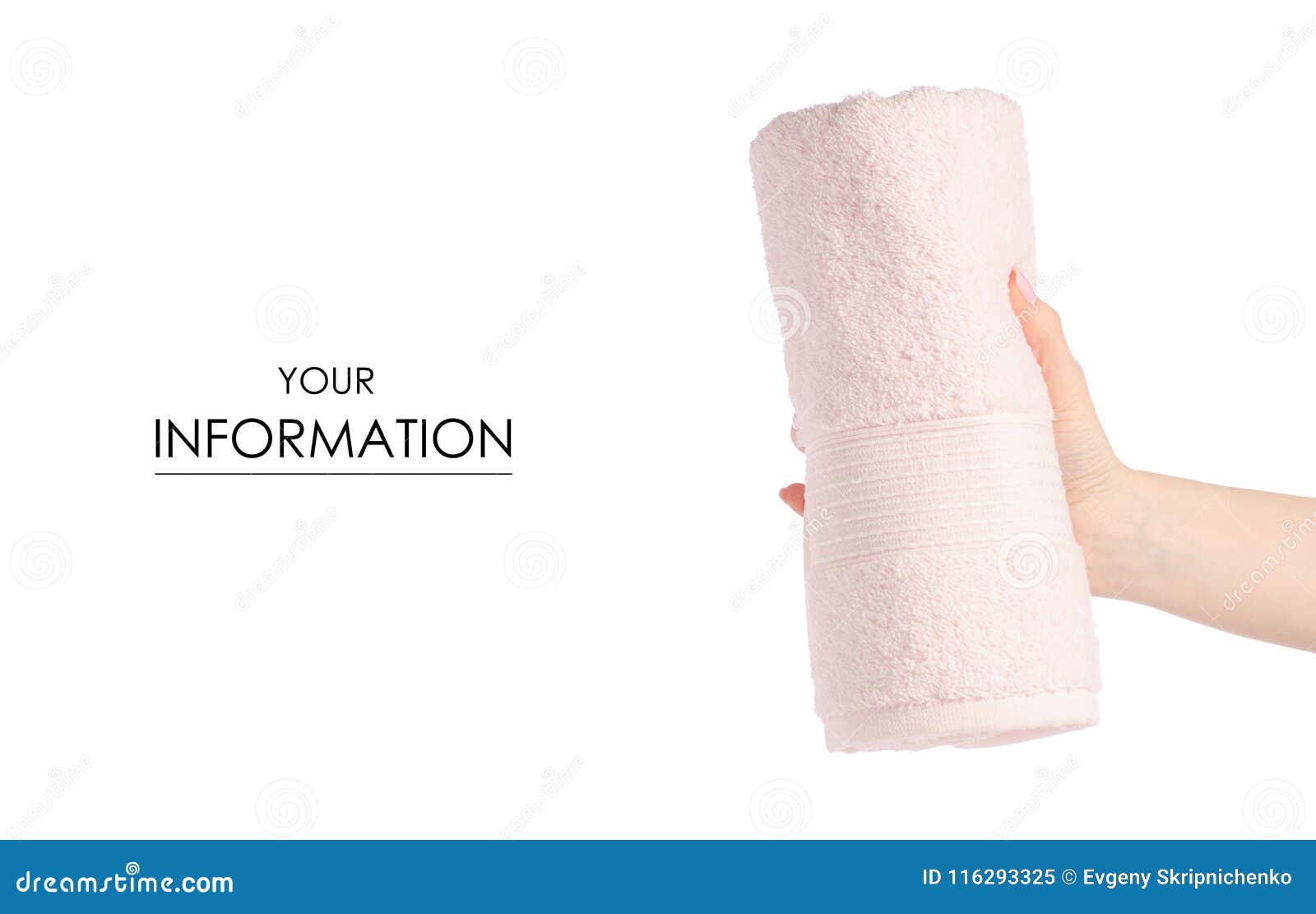 The Pink Towel Roll in Hand Pattern Stock Image Image of household