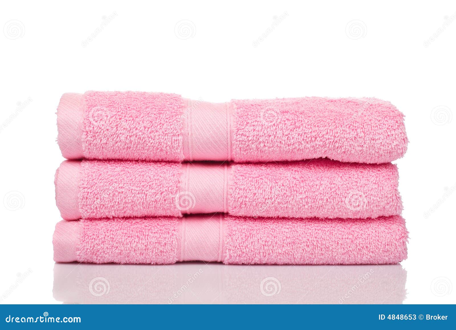 Pink towels stock image. Image of stacked, folded, absorb 4848653