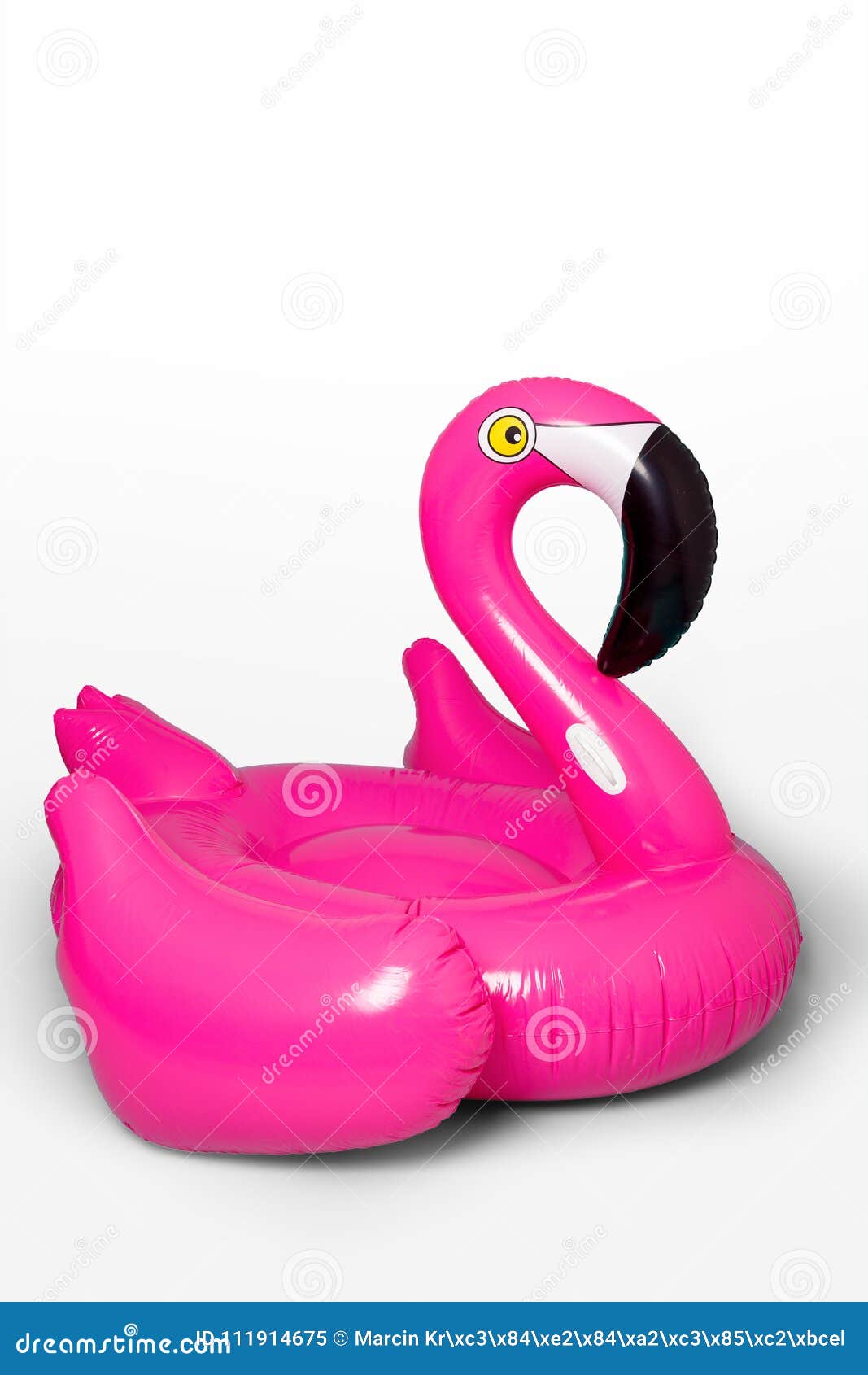 Pink, Trendy, Blown Beach Flamingo on a Blue Background. Hit the Stock ...