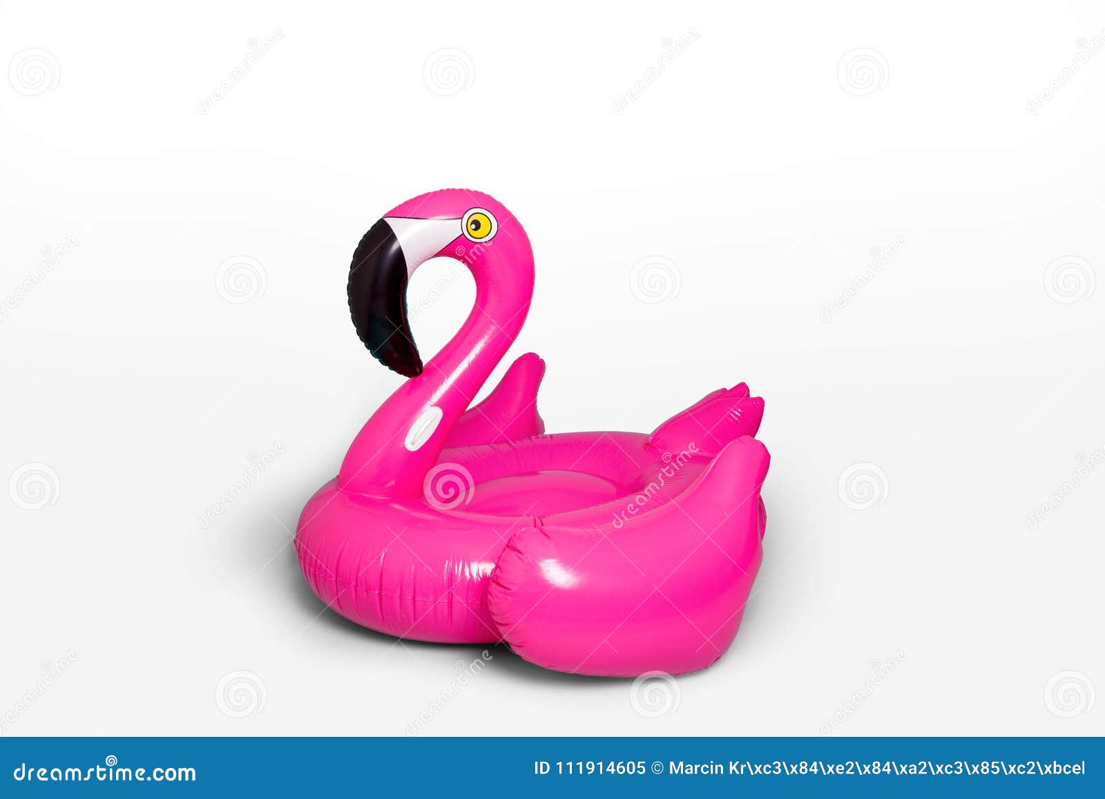 Pink, Trendy, Blown Beach Flamingo on a Blue Background. Hit the Stock ...