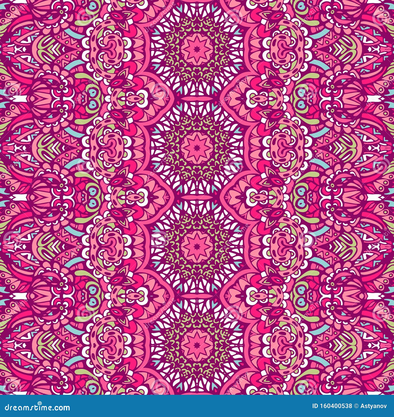 Pink Tribal Ethnic Festive Abstract Floral Vector Pattern Stock ...