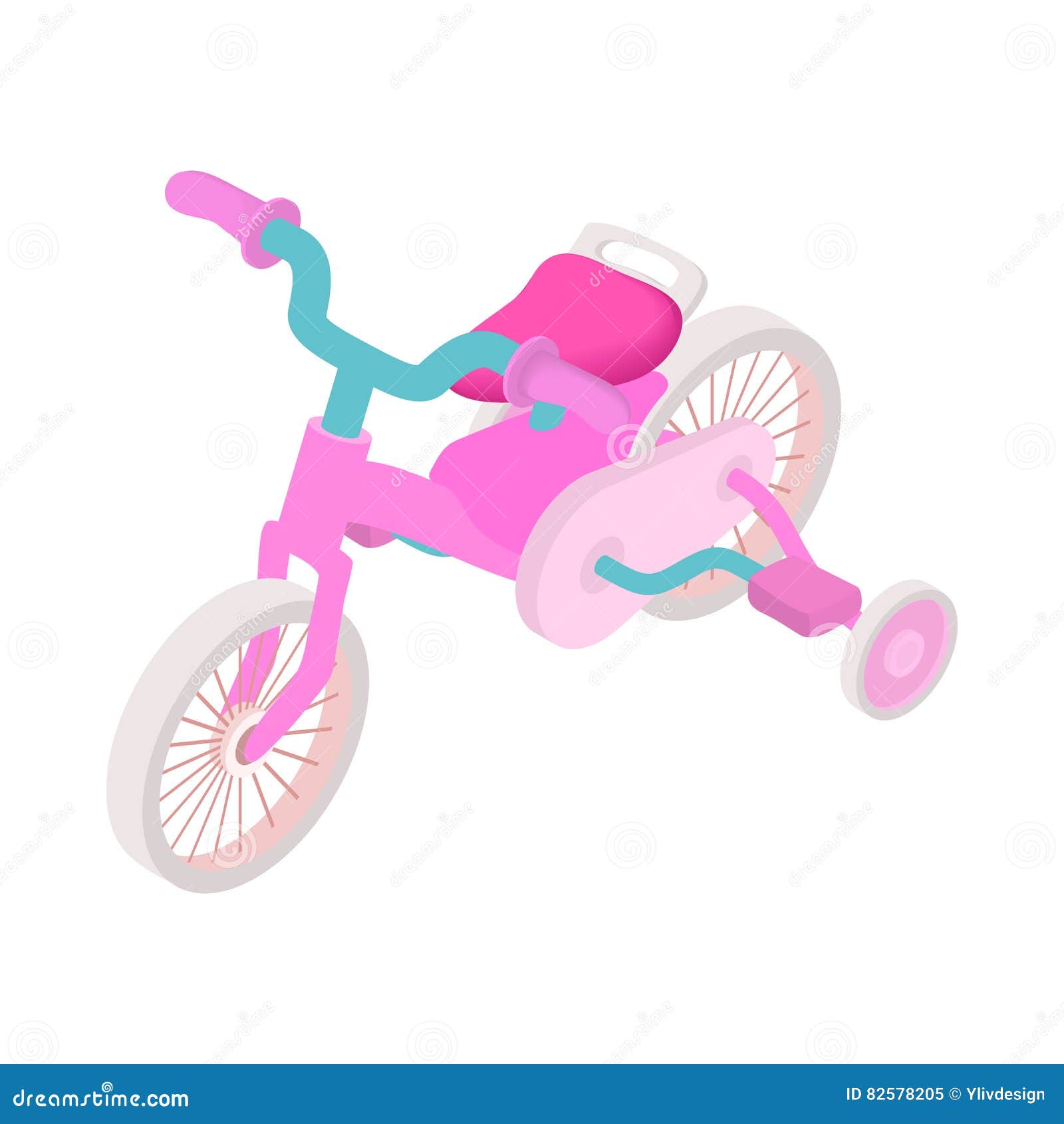 Pink Trike Icon, Cartoon Style 82578205