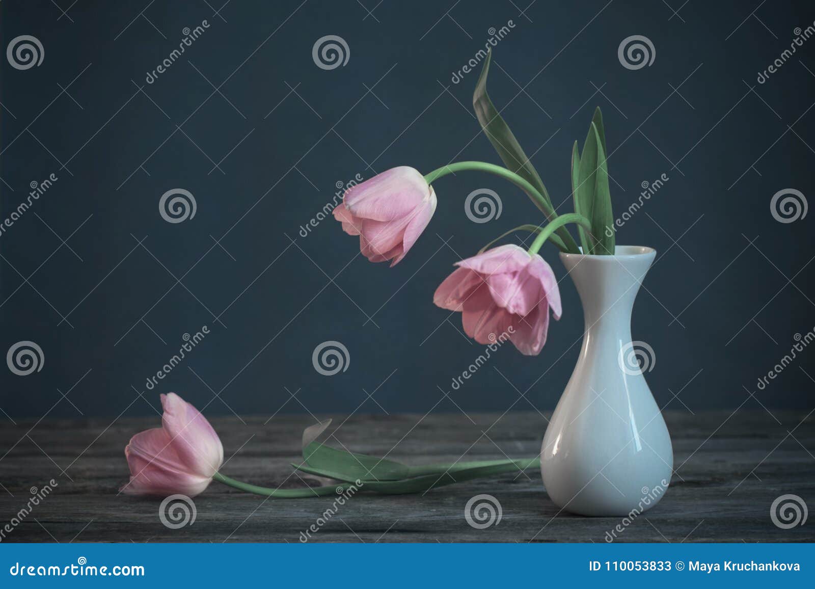 Pink tulips in white vase stock image. Image of retro 110053833