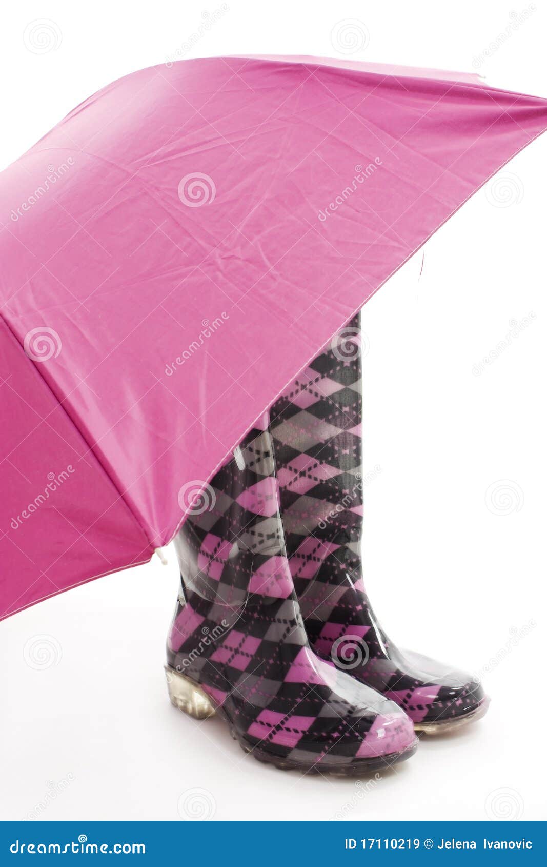Pink Umbrella and Rain Boots. Stock Image Image of umbrella, days