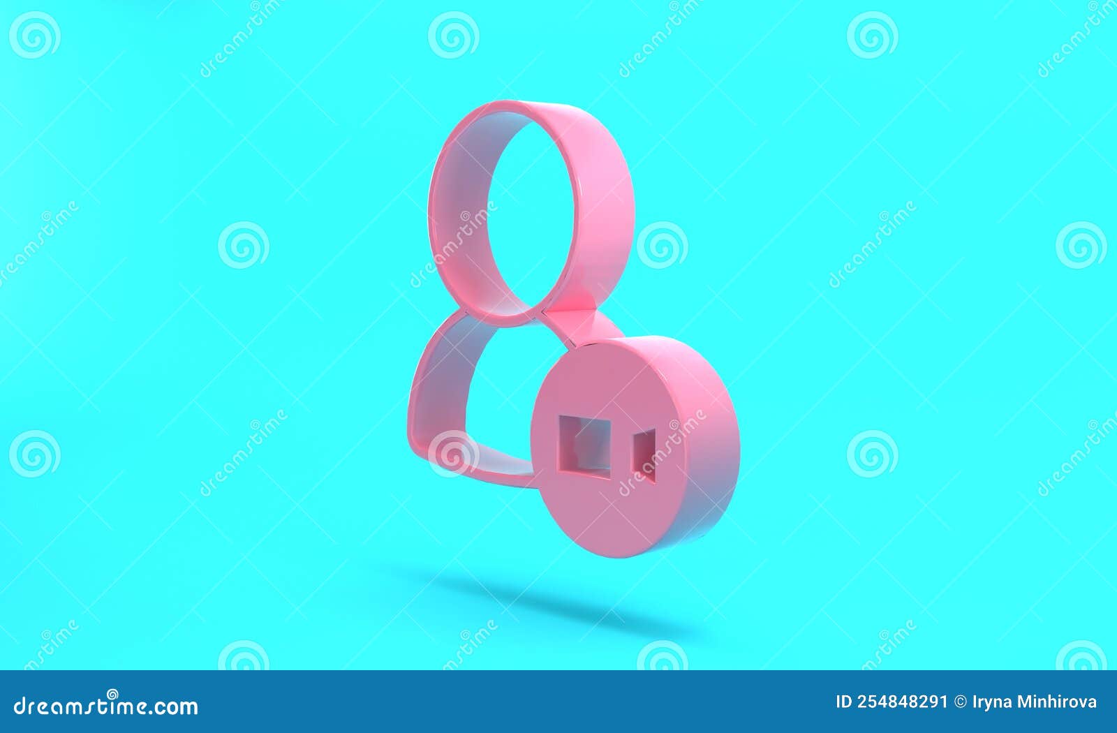 Pink Video Chat Conference Icon Isolated on Turquoise Blue Background