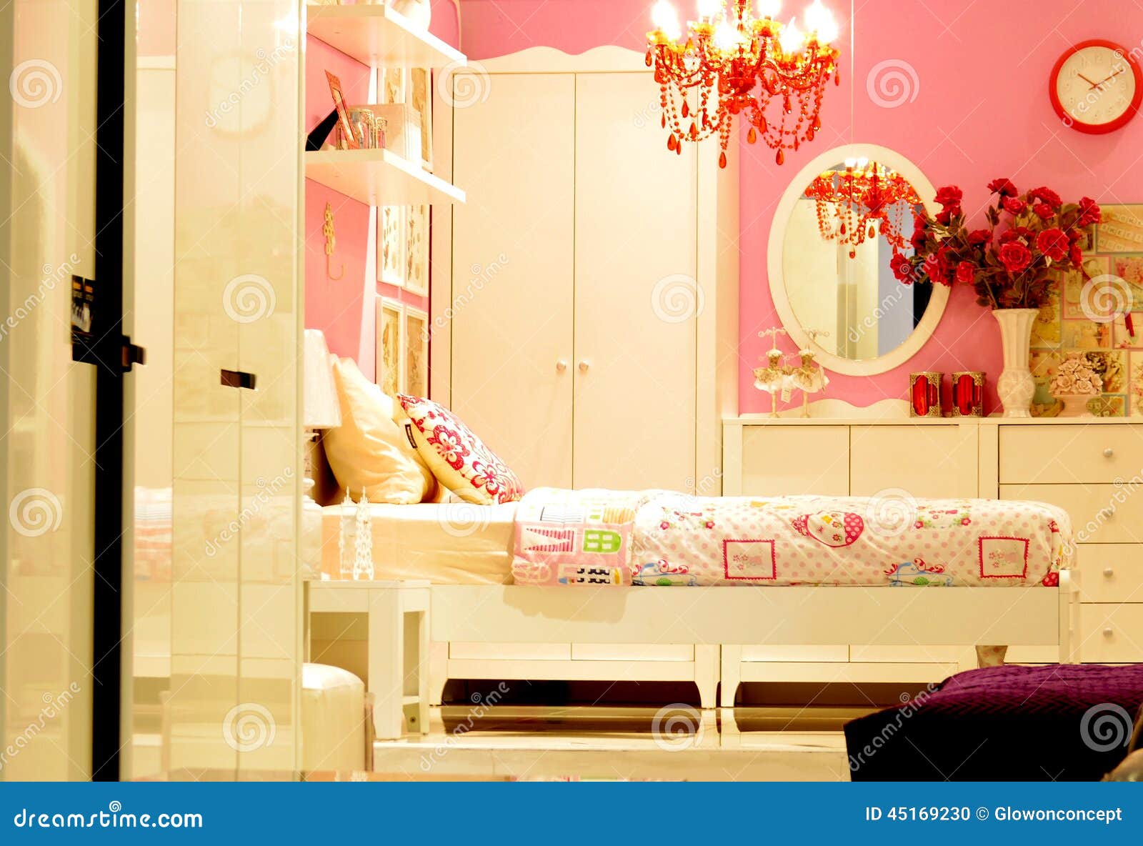 Pink Vintage Bedroom Interior Design Stock Photo Image of apartment