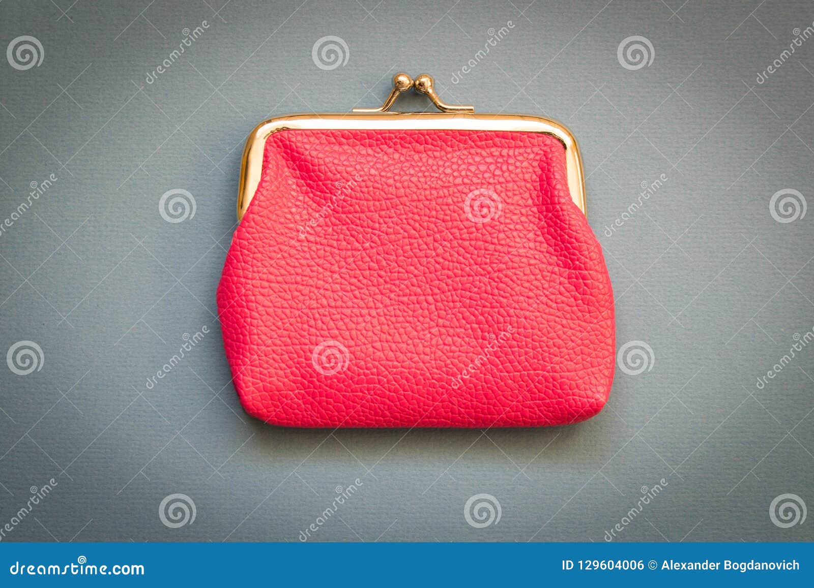 Pink Wallet Blue Background . the Concept of Savings Stock Photo ...