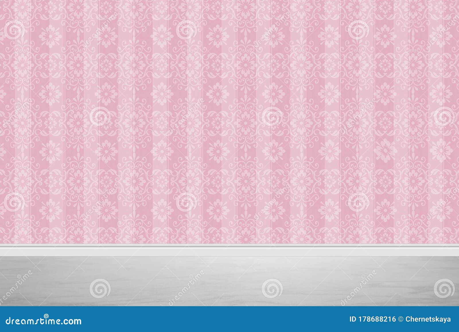 Pink Wallpaper and Floor in Room Stock Photo Image of apartment