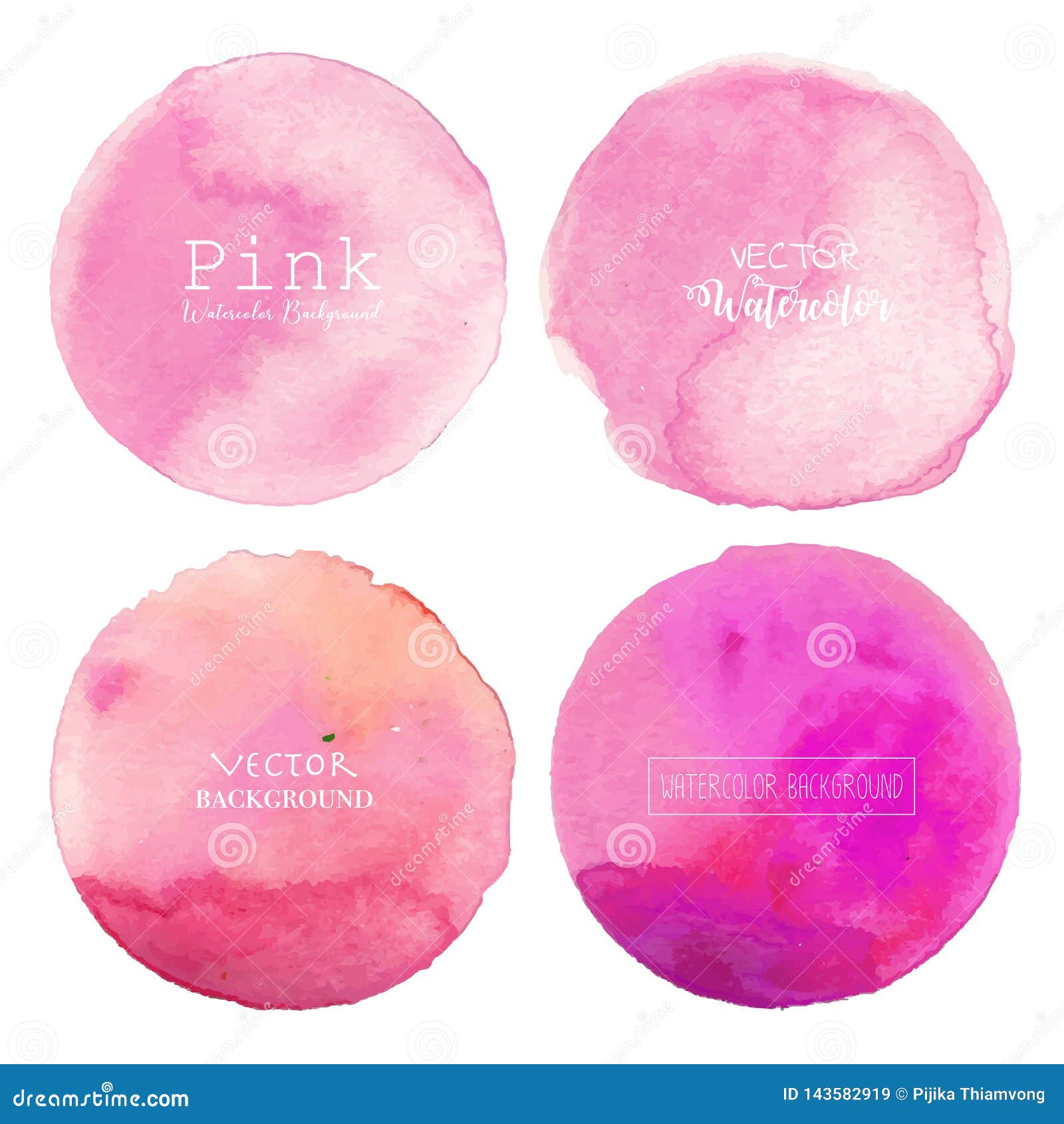 Pink Watercolor Background Pastel Watercolor Logo Stock Vector