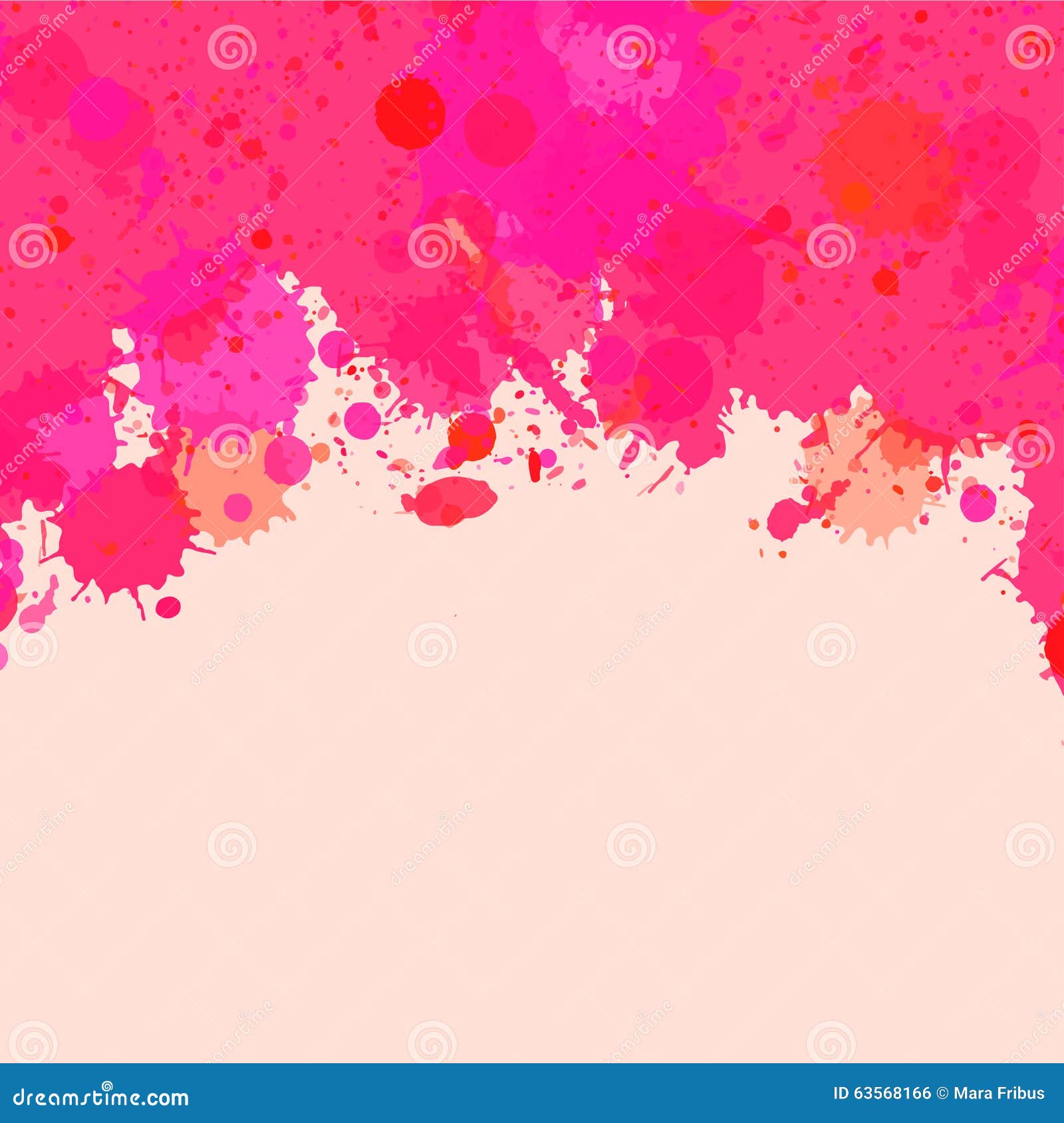 Pink Watercolor Paint Splashes Frame Stock Vector - Illustration of ...