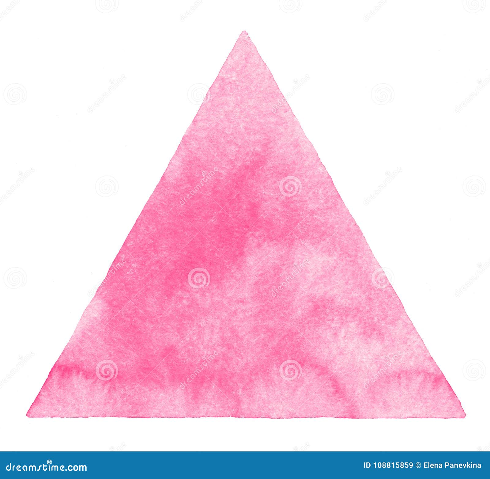 pink watercolor triangle   on white