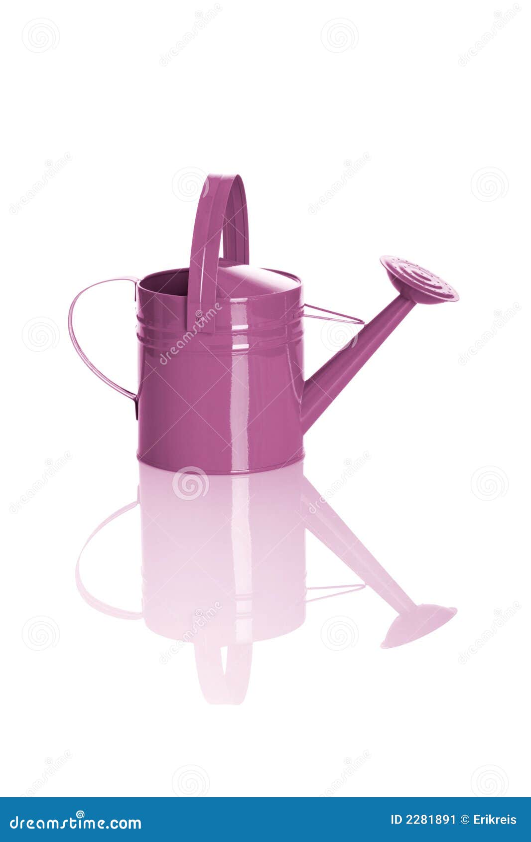 Pink watering can stock image. Image of colorful, pink 2281891