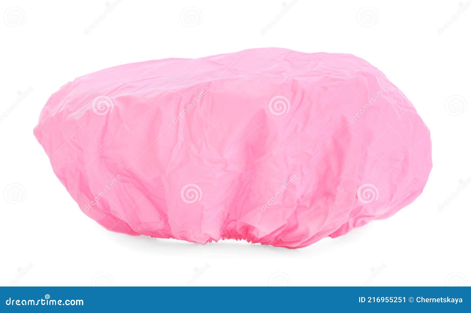 Pink Waterproof Shower Cap Isolated on White Stock Image Image of clean, protect 216955251