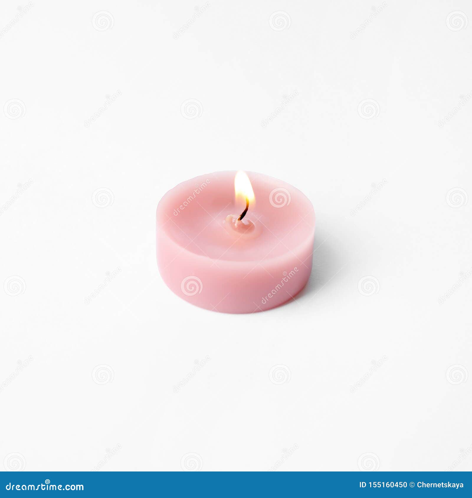 Pink Wax Decorative Candle Isolated Stock Photo Image of burning