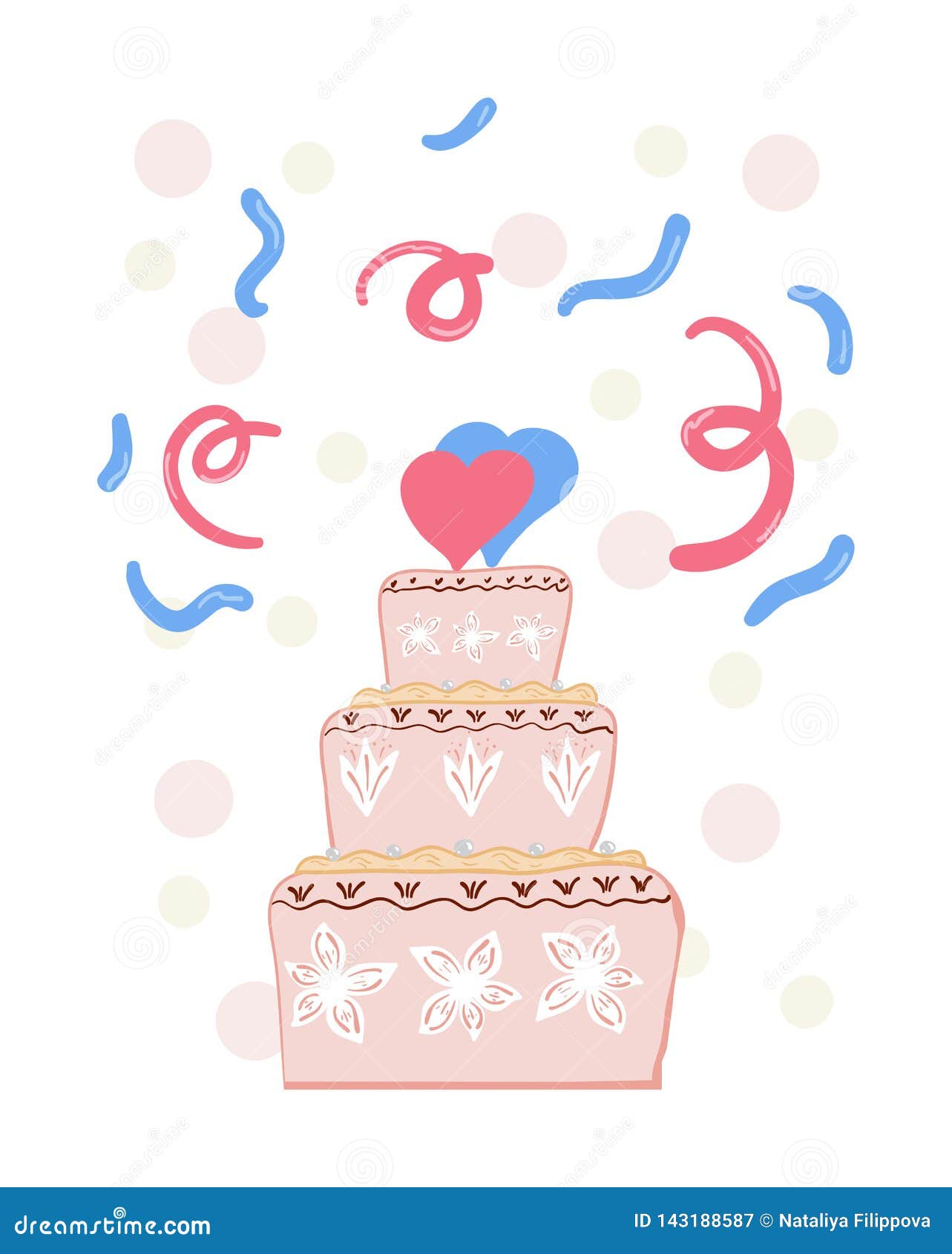 Download Pink Wedding Cake stock vector. Illustration of event ...