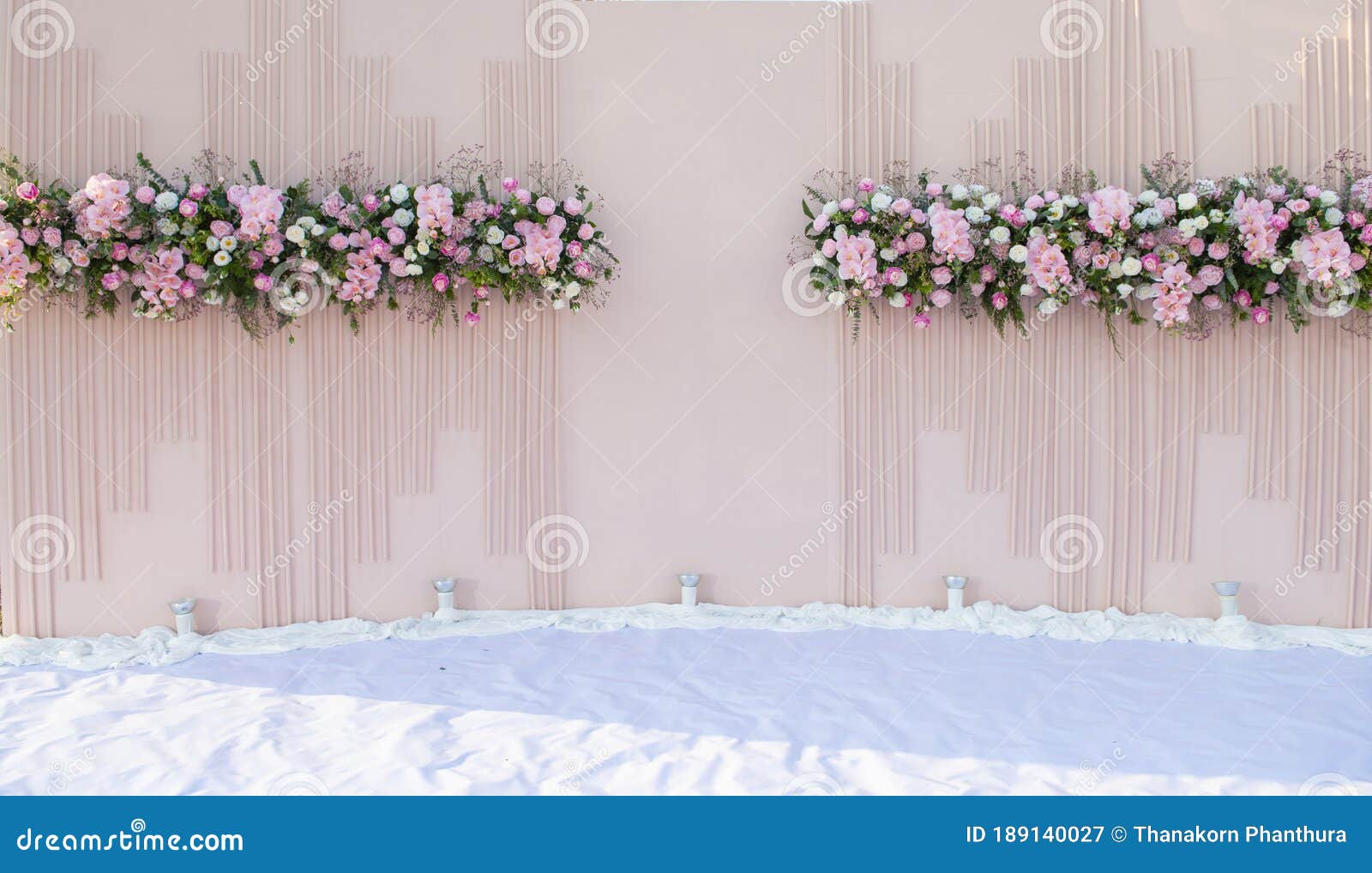 Pink Wedding Flower Background and Wedding Decoration Stock Image