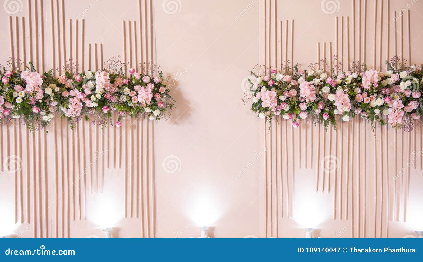 Pink Wedding Flower Background and Wedding Decoration Stock Image