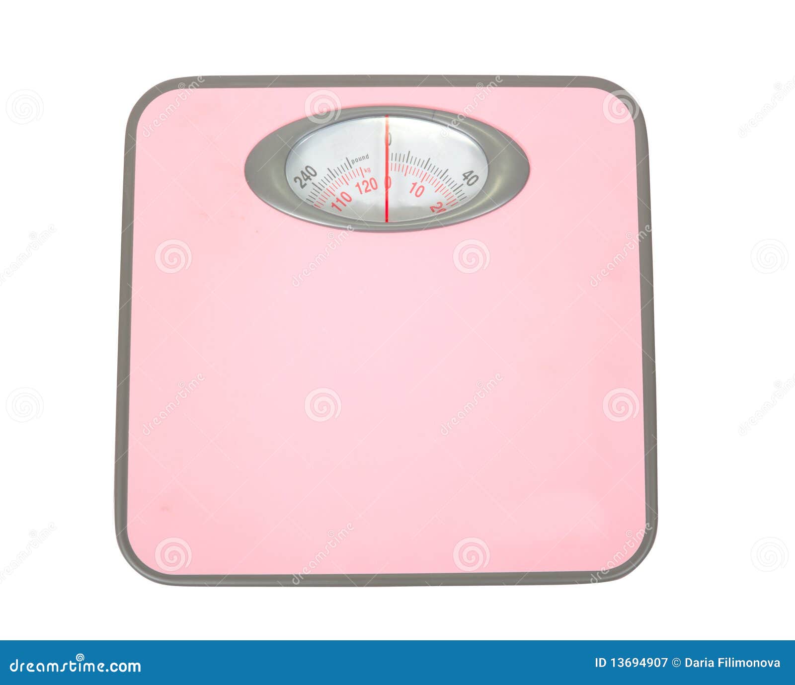 Pink Weighing Scales Isolated Stock Image - Image of measuring