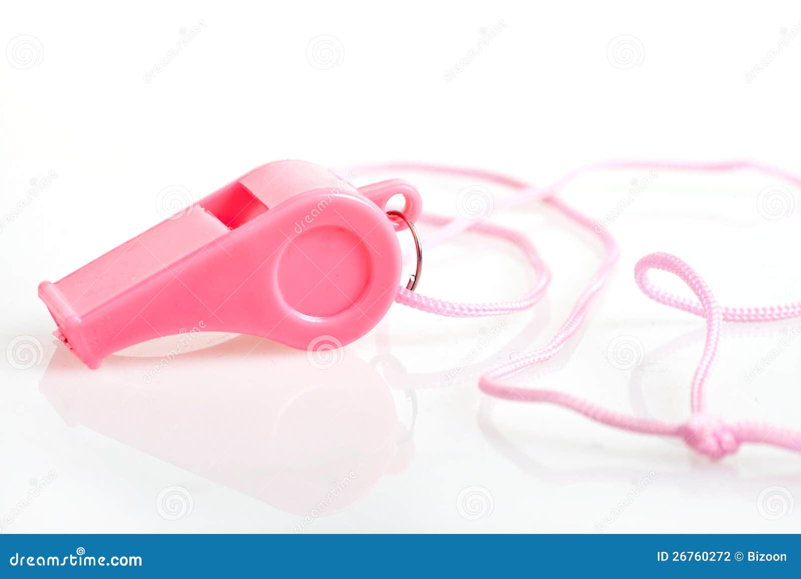 Pink whistle blower stock photo. Image of sports, close 26760272