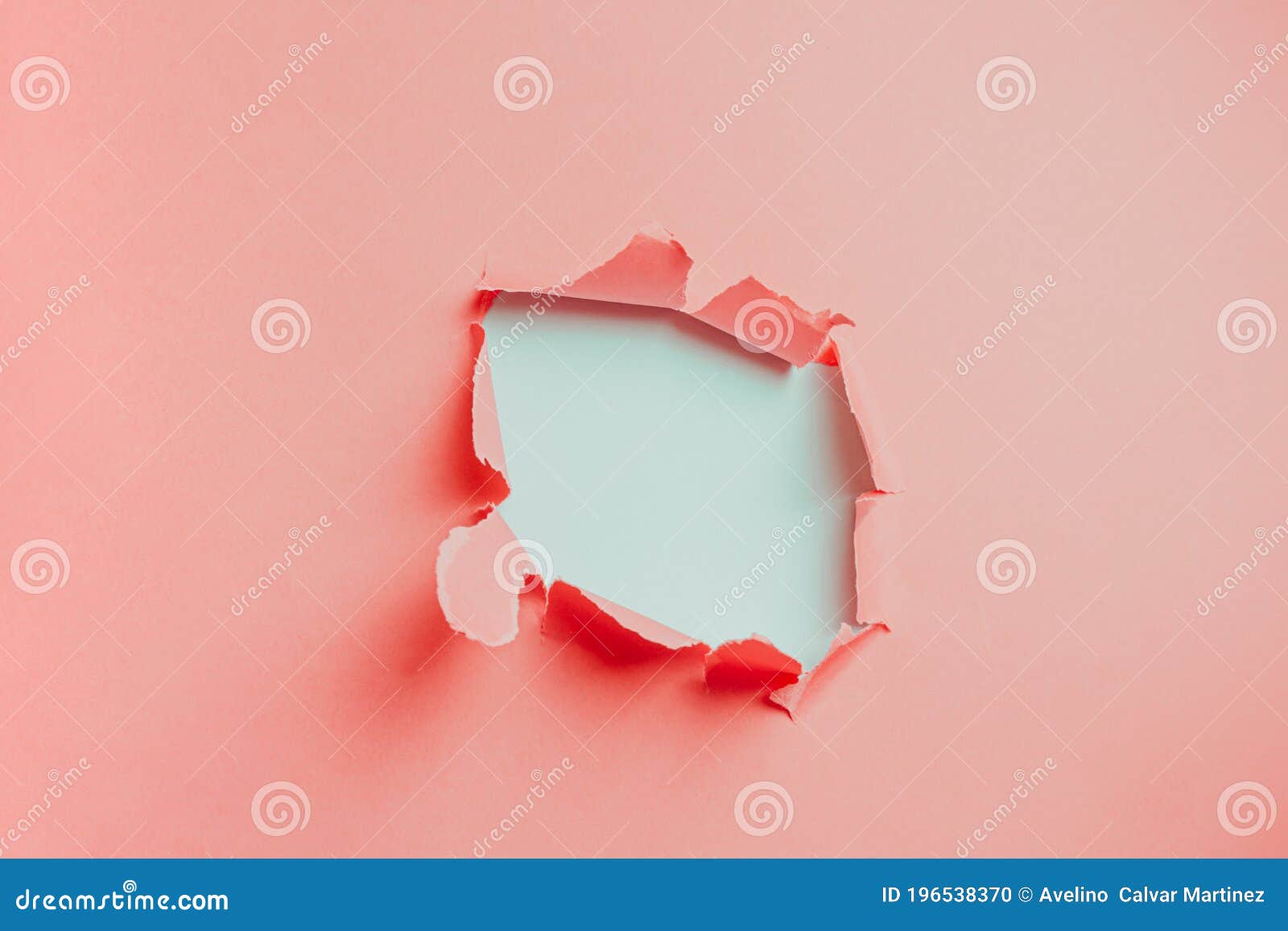 Pink and White Background of Hole in Card Stock with Copy Space Stock