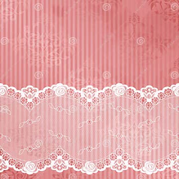 Pink and White Background with Lace Stock Vector - Illustration of card ...