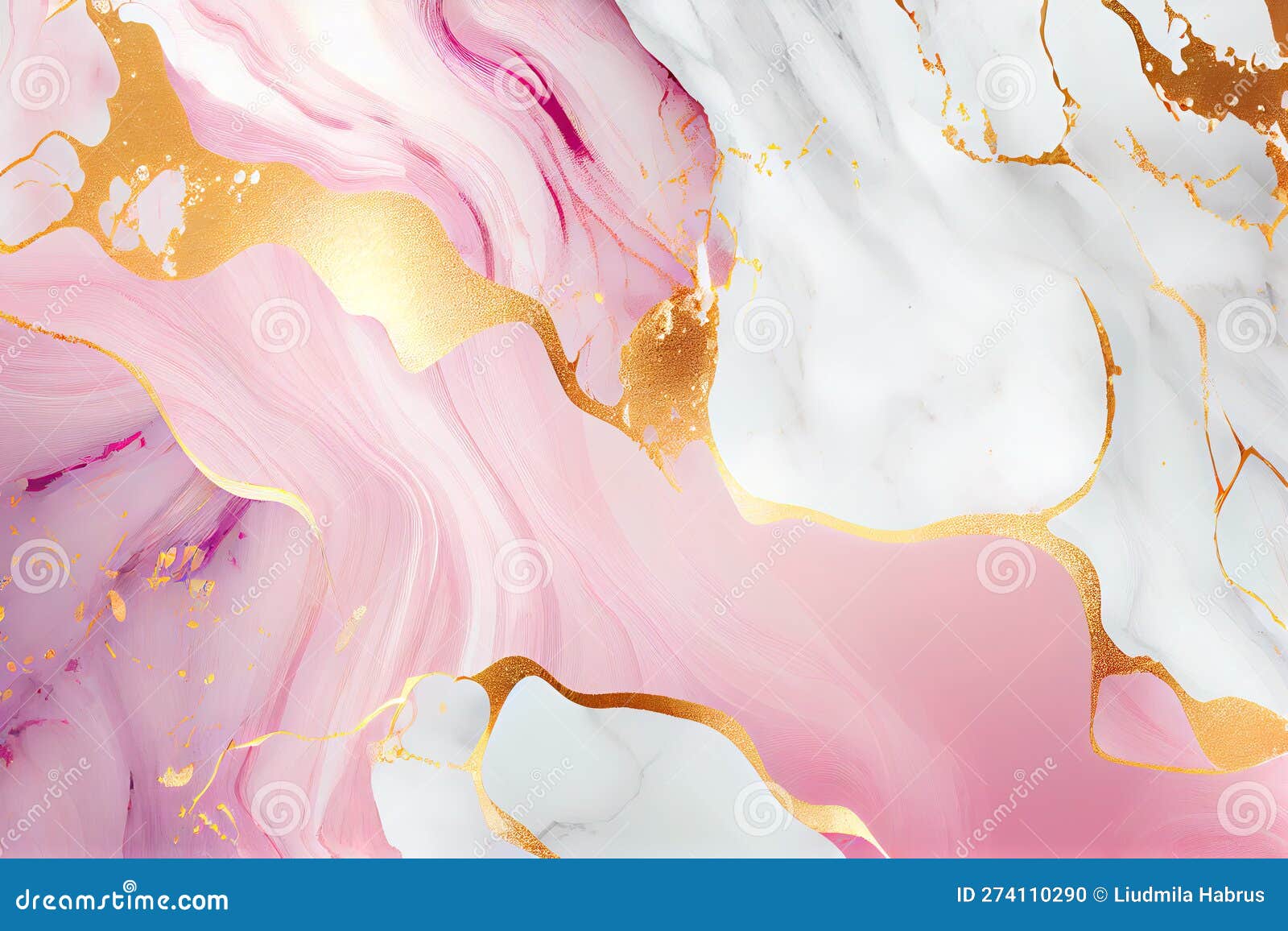 Pink White Gold Marble Effect Texture Wallpaper. Generative AI