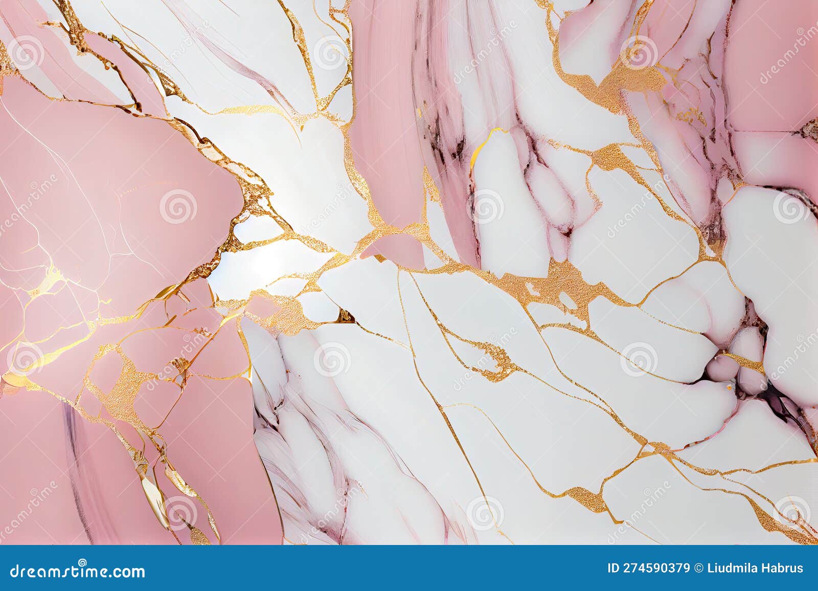 Pink White Gold Marble Effect Texture Wallpaper. Generative AI