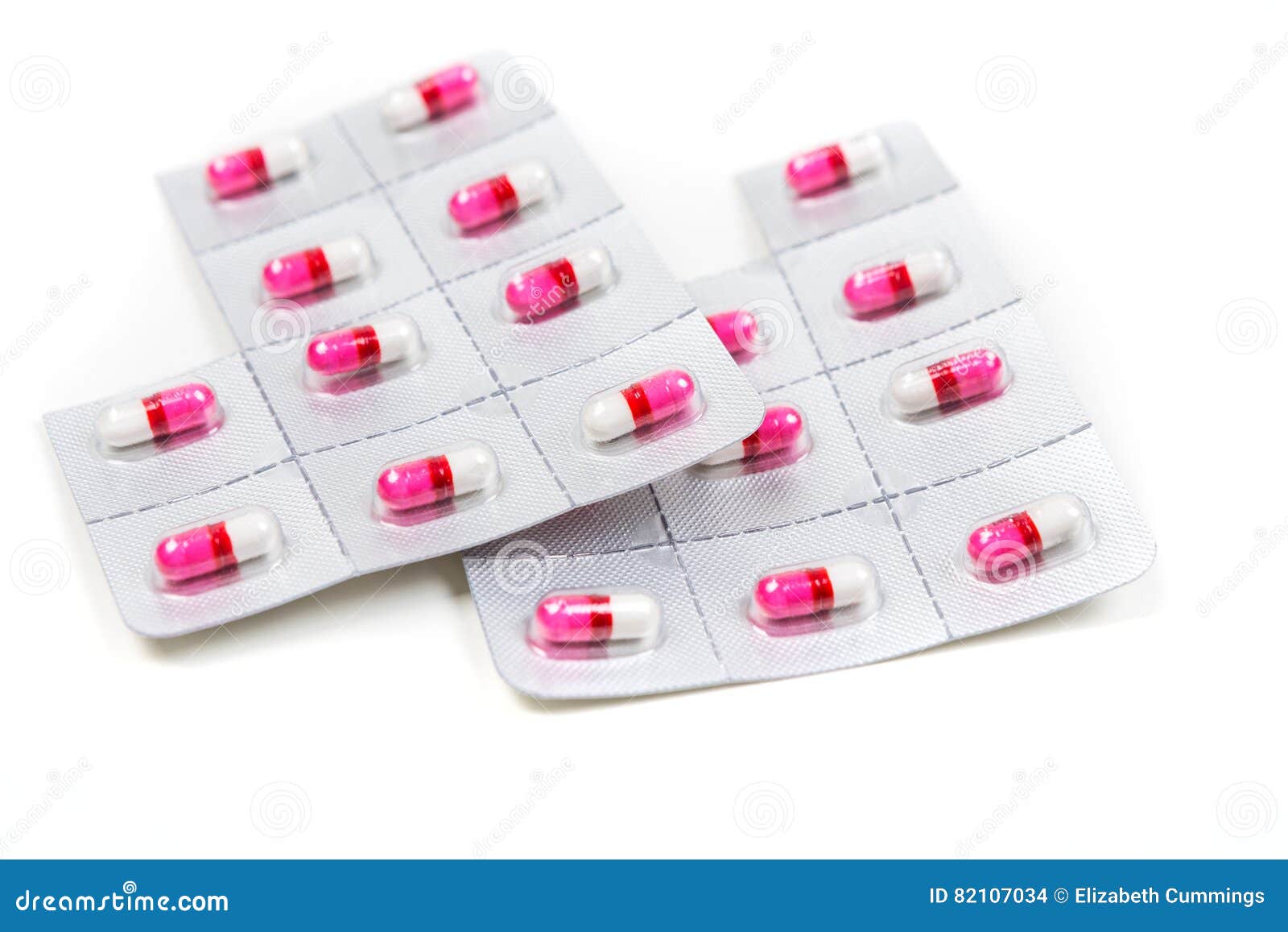 Pink and White Pills in Blister Packs Stock Photo Image of pack